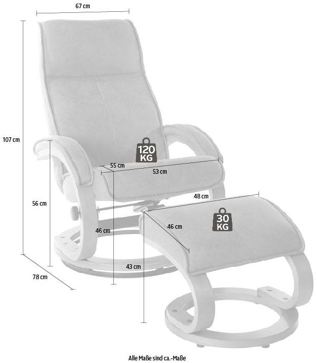 INOSIGN Relaxsessel »Lille«, aus weichem Luxus-Microfaser Bezug und Holzgestell, Sitzhöhe 46 cm