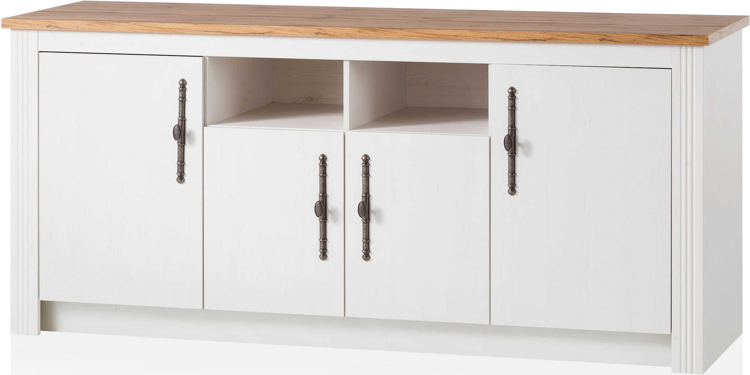 KOCHSTATION Spülenschrank »Westminster«, im romantischen Landhausstil, Breite 204 cm