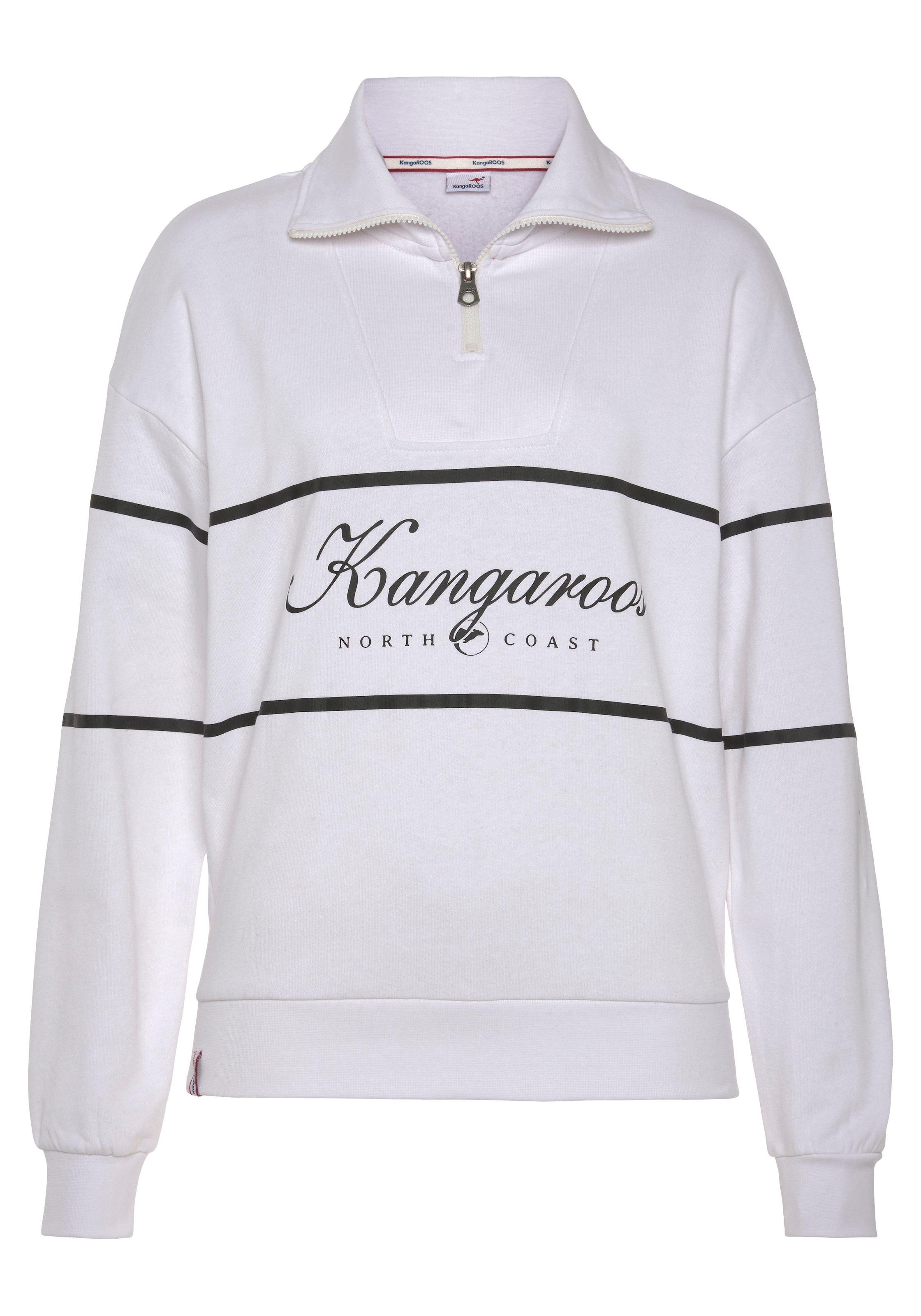 KangaROOS Sweatshirt, Troyer mit Stehkragen und Logo Print -NEUE-KOLLEKTION