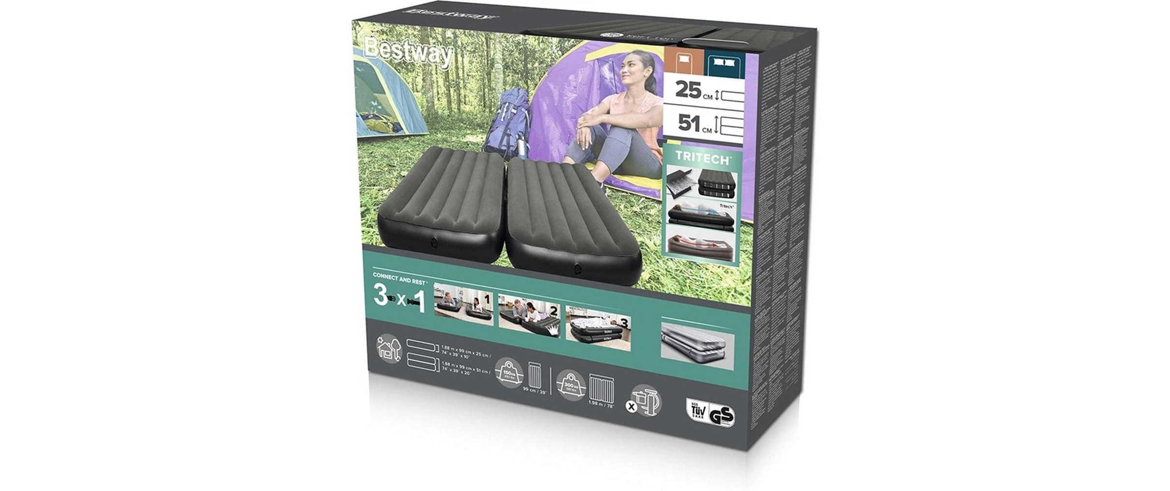 Bestway 67922 materasso ad aria Doppio materasso Nero Unisex