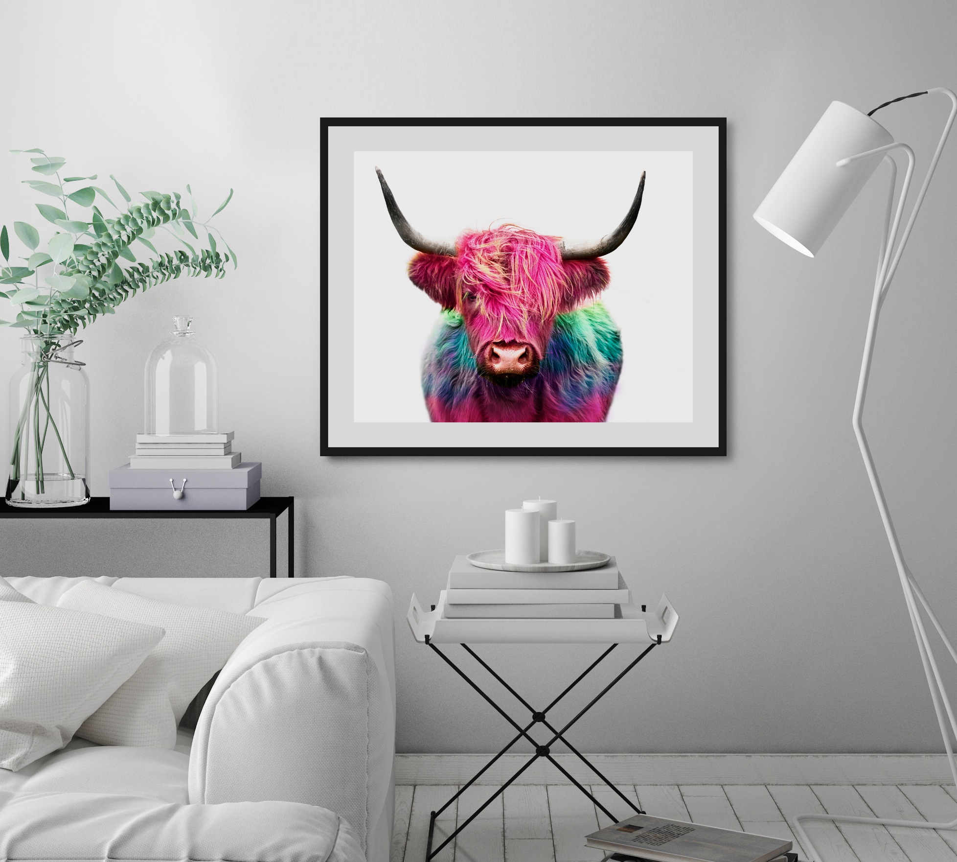 queence Bild »Yak«, Kuh-Kuhbilder-Kunst-Foto, HD Premium Poster-Druck inkl. Holzrahmen