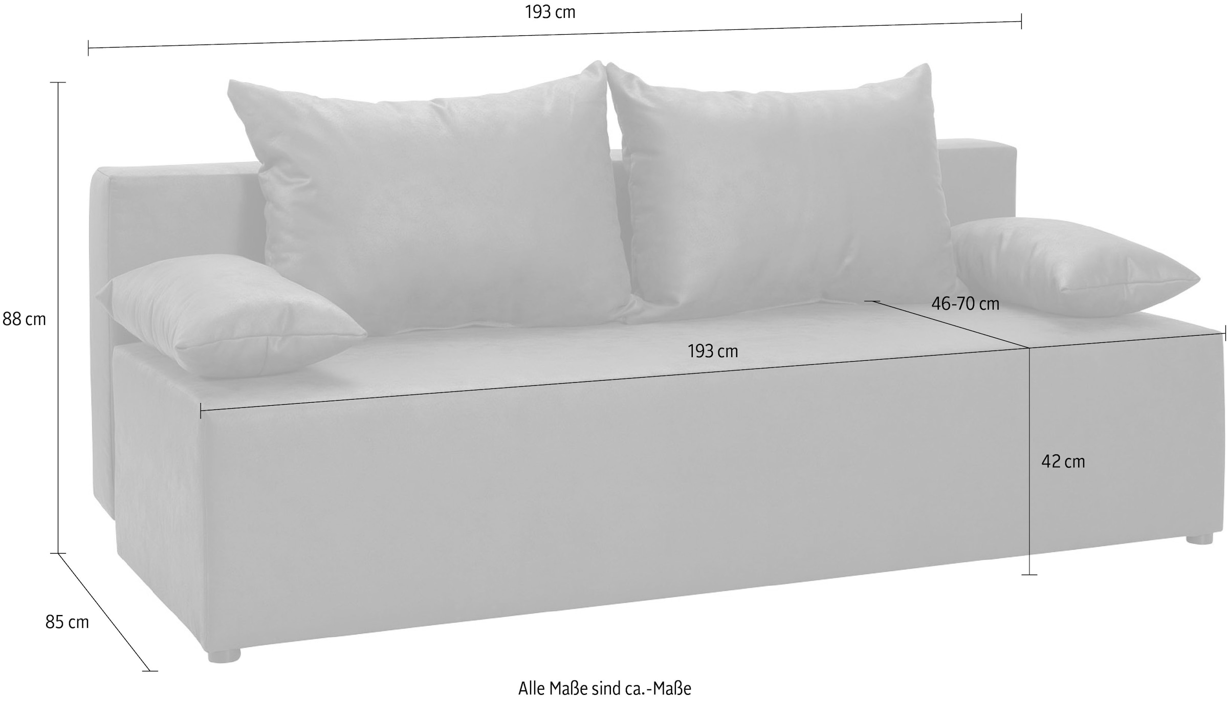 exxpo - sofa fashion Schlafsofa »Exxpo Tabou«, Bettfunktion,Bettkasten, wahlweise mit Liftbettfunktion und Federkern