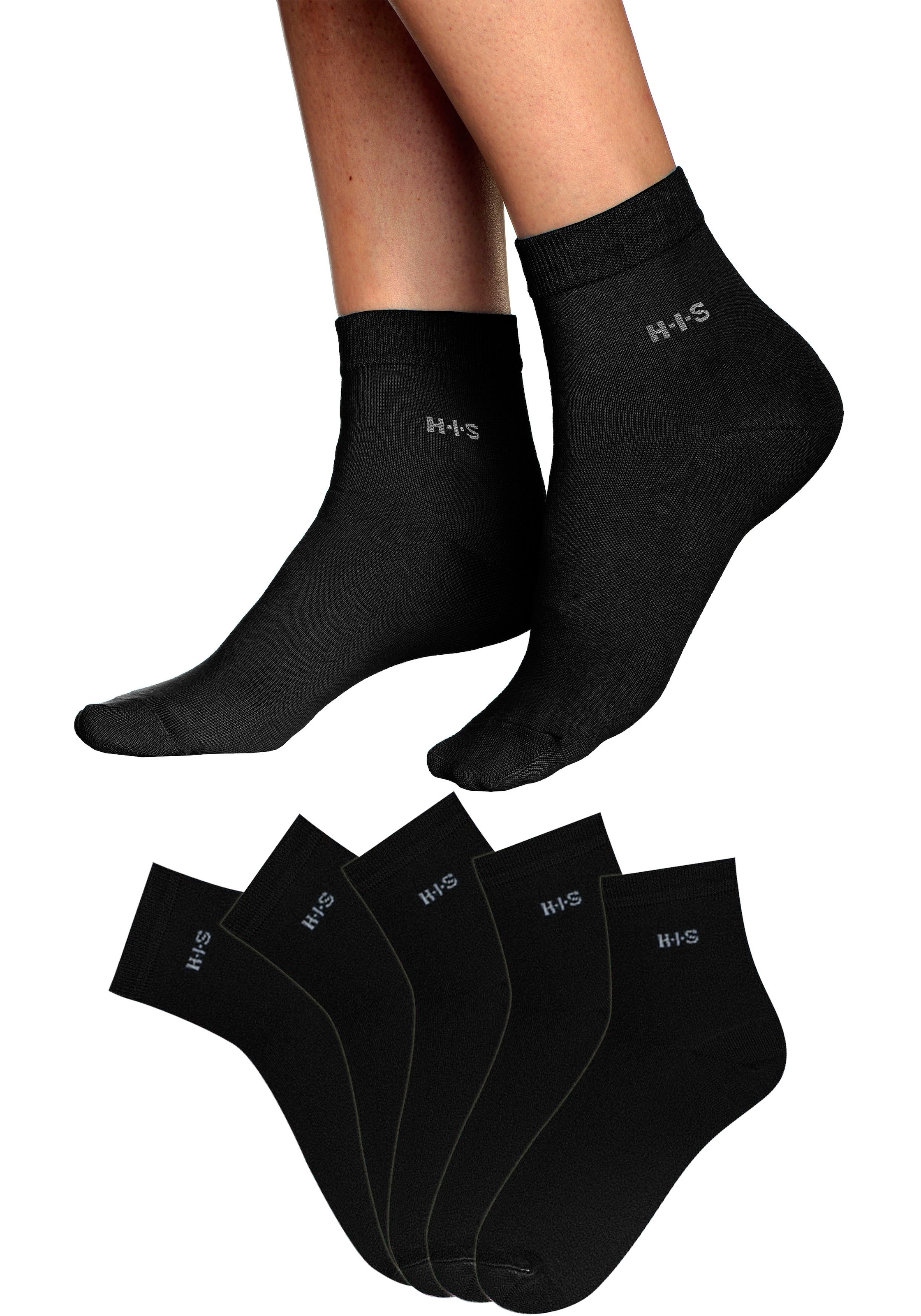 H.I.S Kurzsocken, (Packung, 5 Paar), mit Bündchen über dem Knöchel