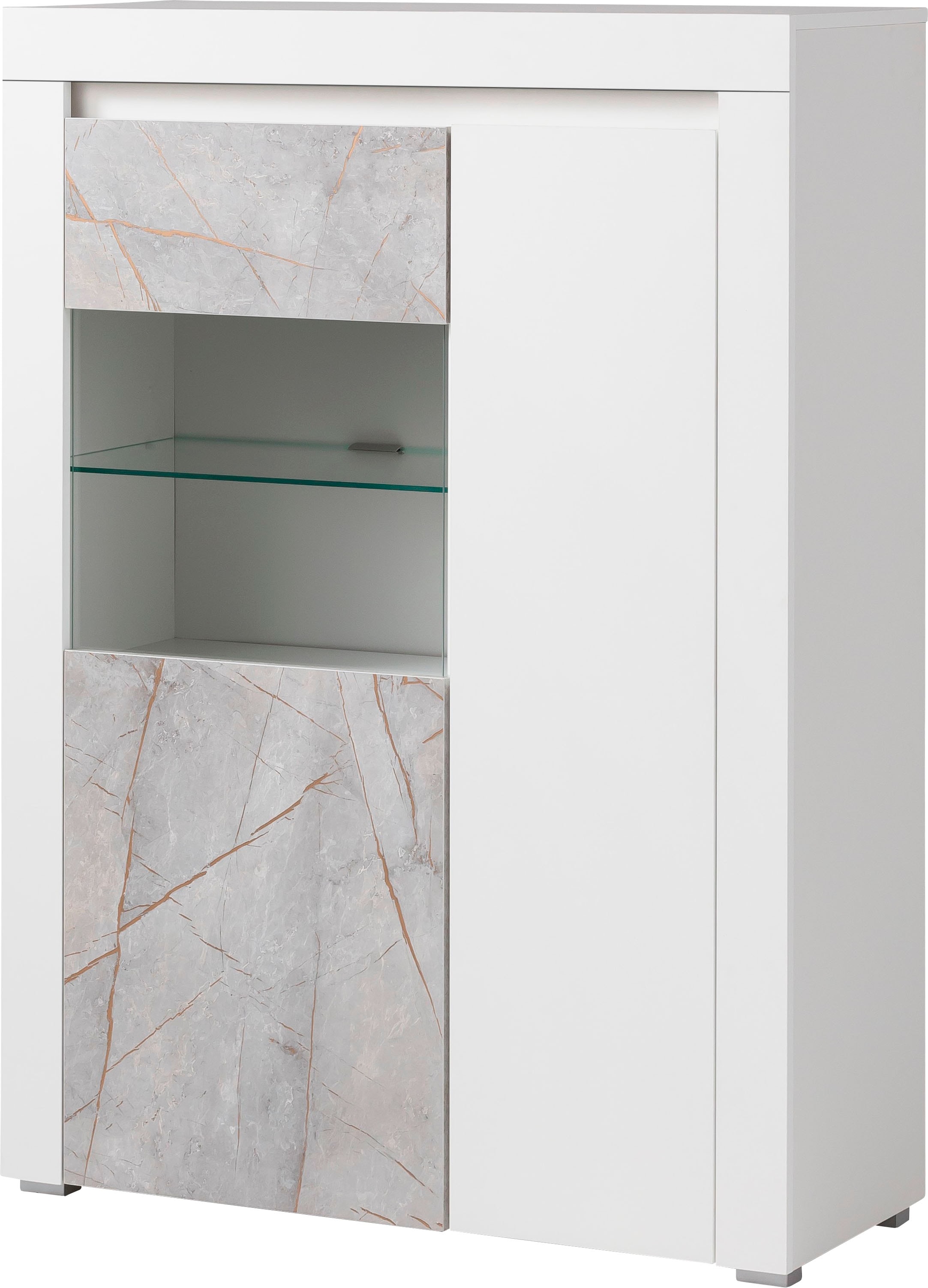 affaire Marmor-Optik Vitrine Breite Marble«, online mit Jelmoli-Versand Home einem »Stone | Dekor, edlen bestellen 95 cm