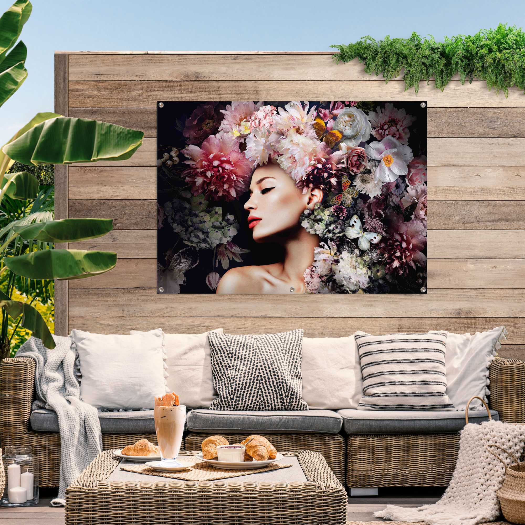 Reinders! Poster »Frau mit Blumenhut«, leichtes und wasserfestes  Gartenposter für den Ausseneinsatz online kaufen | Jelmoli-Versand