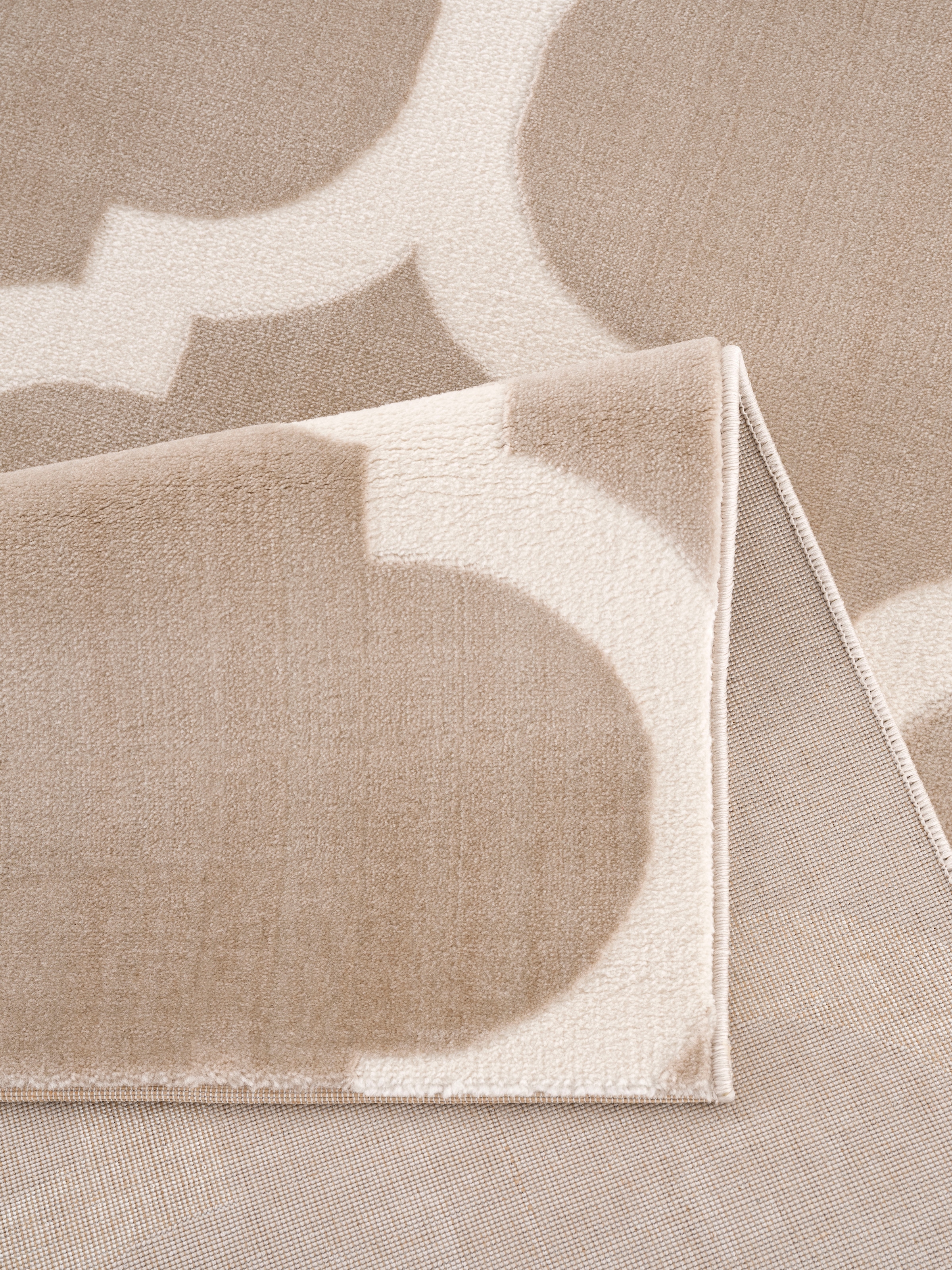Home affaire Teppich »Fenris«, rechteckig, 12 mm Höhe, Konturenschnitt, 3D-Design, flacher Teppich, Kurzflor, weich, elegant