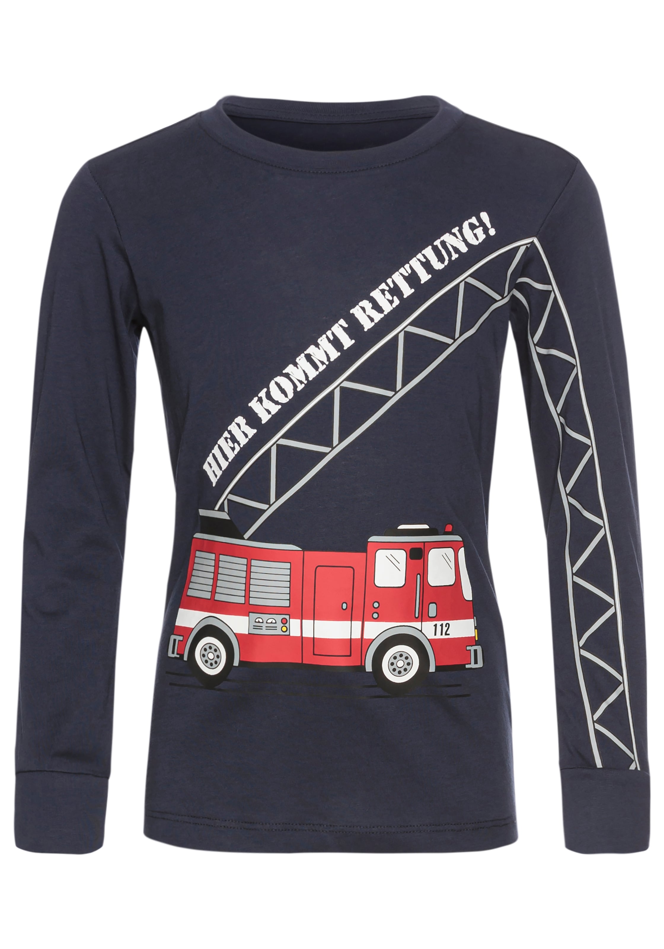 KIDSWORLD Langarmshirt »HIER KOMMT RETTUNG«, Feuerwehr