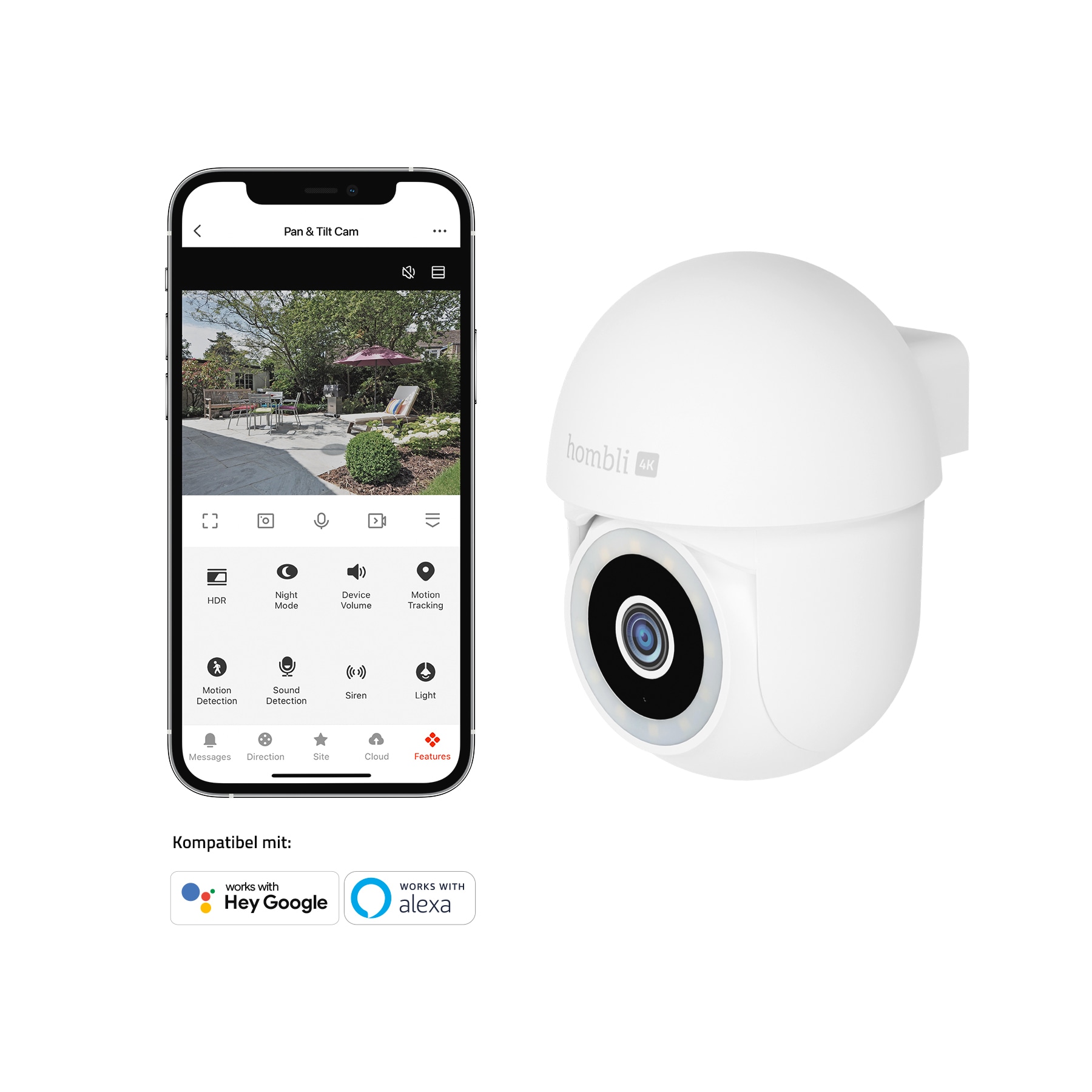 Hombli Überwachungskamera »Pan & Tilt Cam 4K«, Aussenbereich