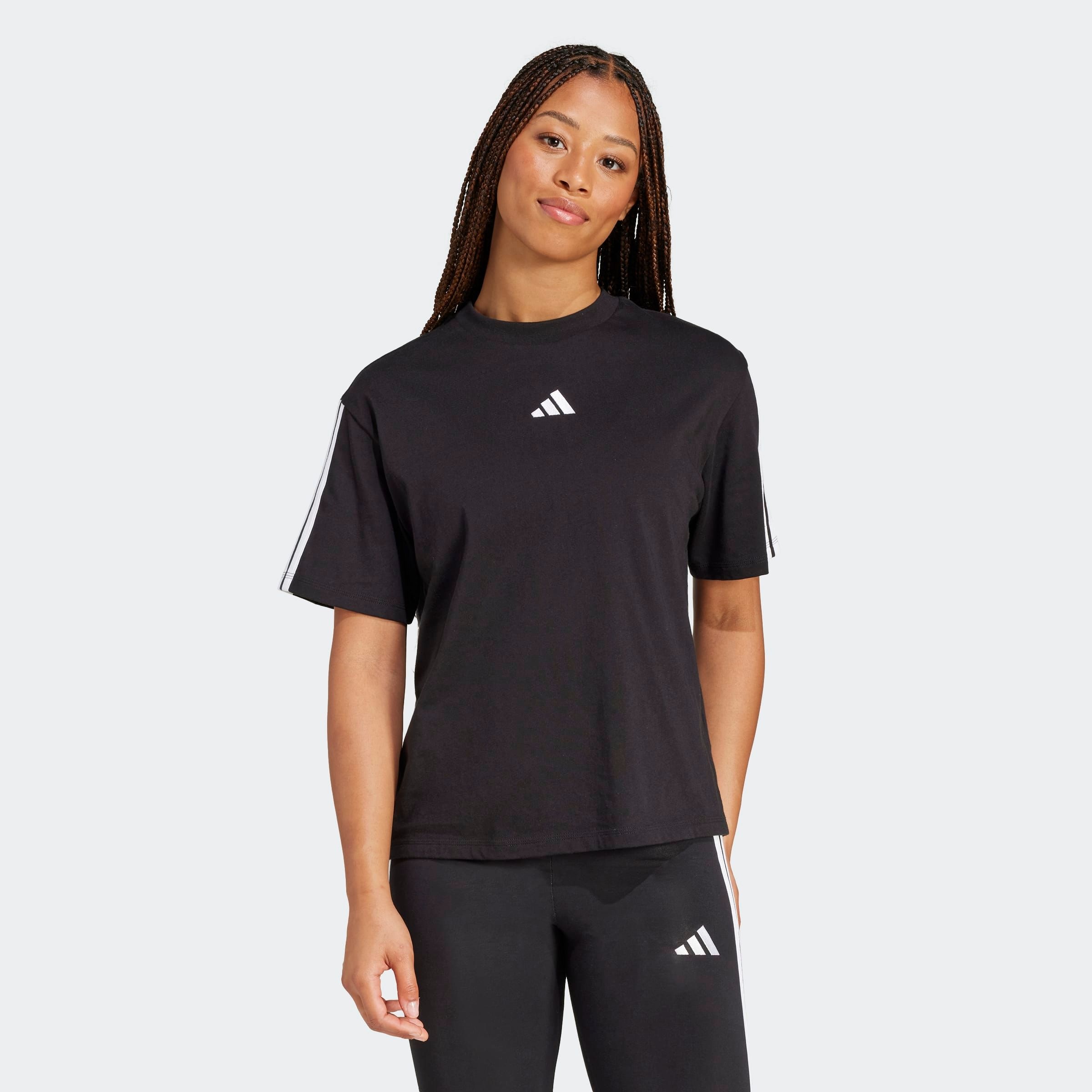 adidas Sportswear T-Shirt »W 3S SJ BF T« lockere Passform, Kurzarmdesign, sportlicher Stil, aus Baumwolle