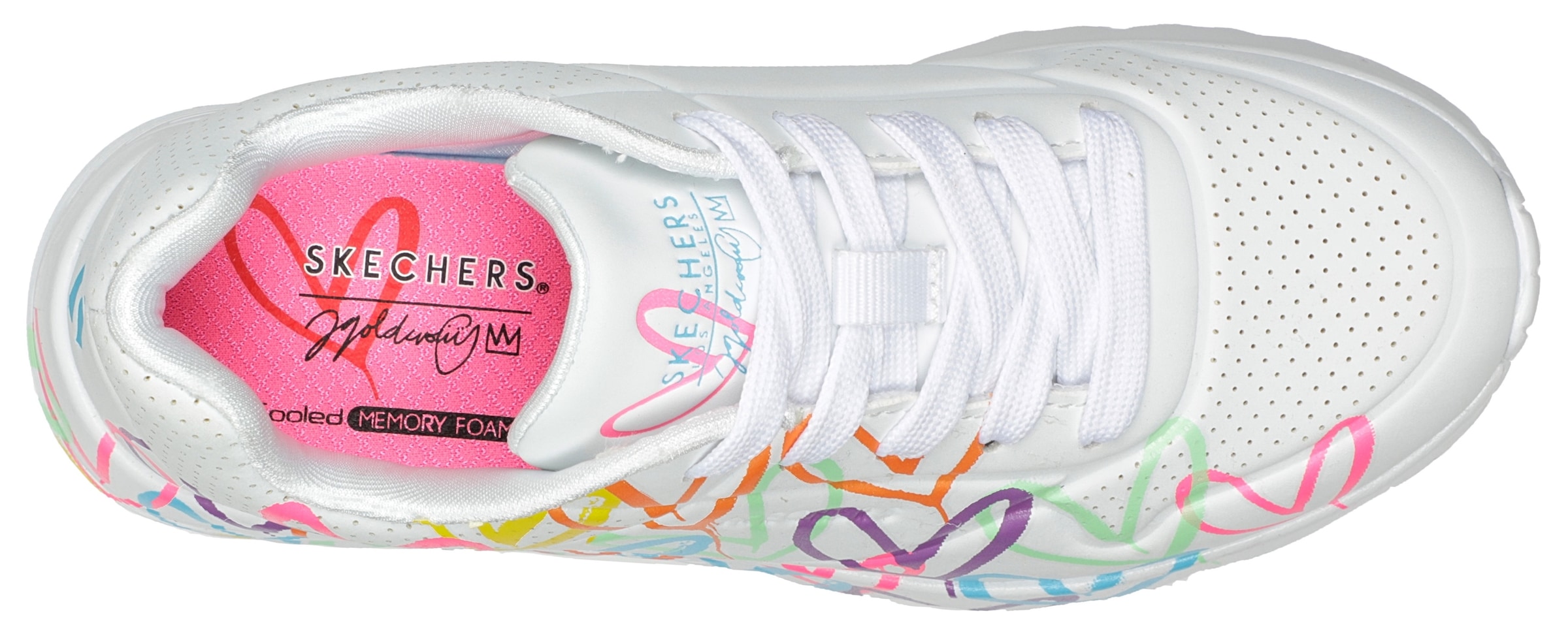 Skechers Sneaker »JGoldfarbencrown: Uno Lite - Spread the Love«, Chunky Sneaker, Pleatausneaker, Retro Sneaker mit allover Print