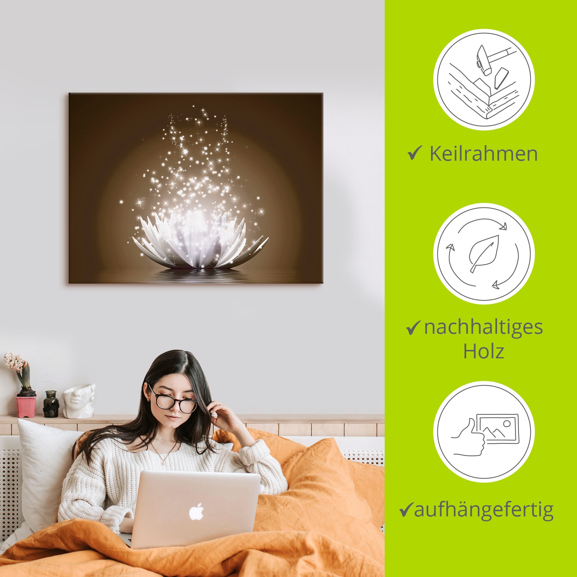 Artland Wandbild »Magie der Lotus-Blume«, Blumen, (1 St.), als Leinwandbild, Poster, Wandaufkleber in verschied. Grössen
