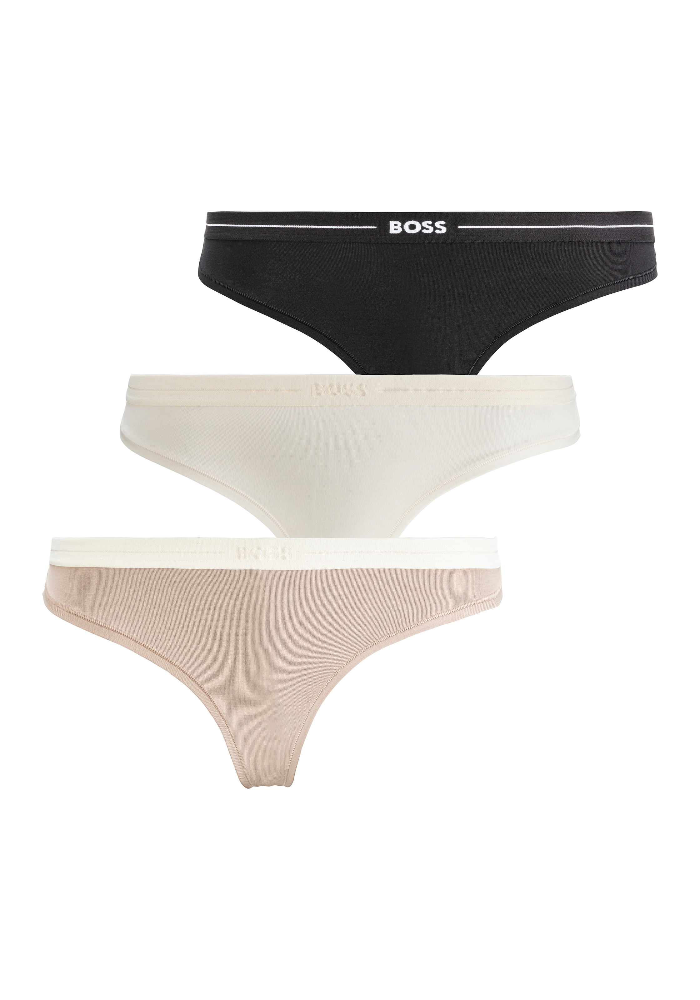 BOSS String »3P THONG«, (Packung, 3 St., 3er), mit BOSS Logobund