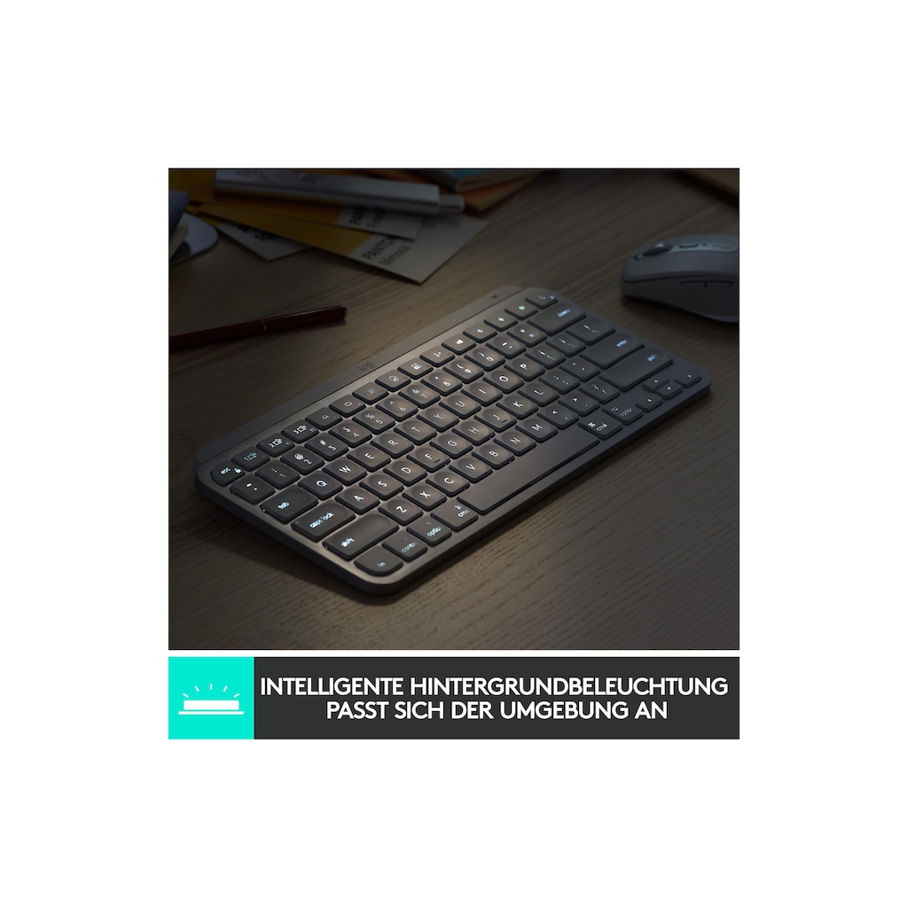 Logitech Wireless-Tastatur »MX Keys Mini Pale Grey CH-Layout«