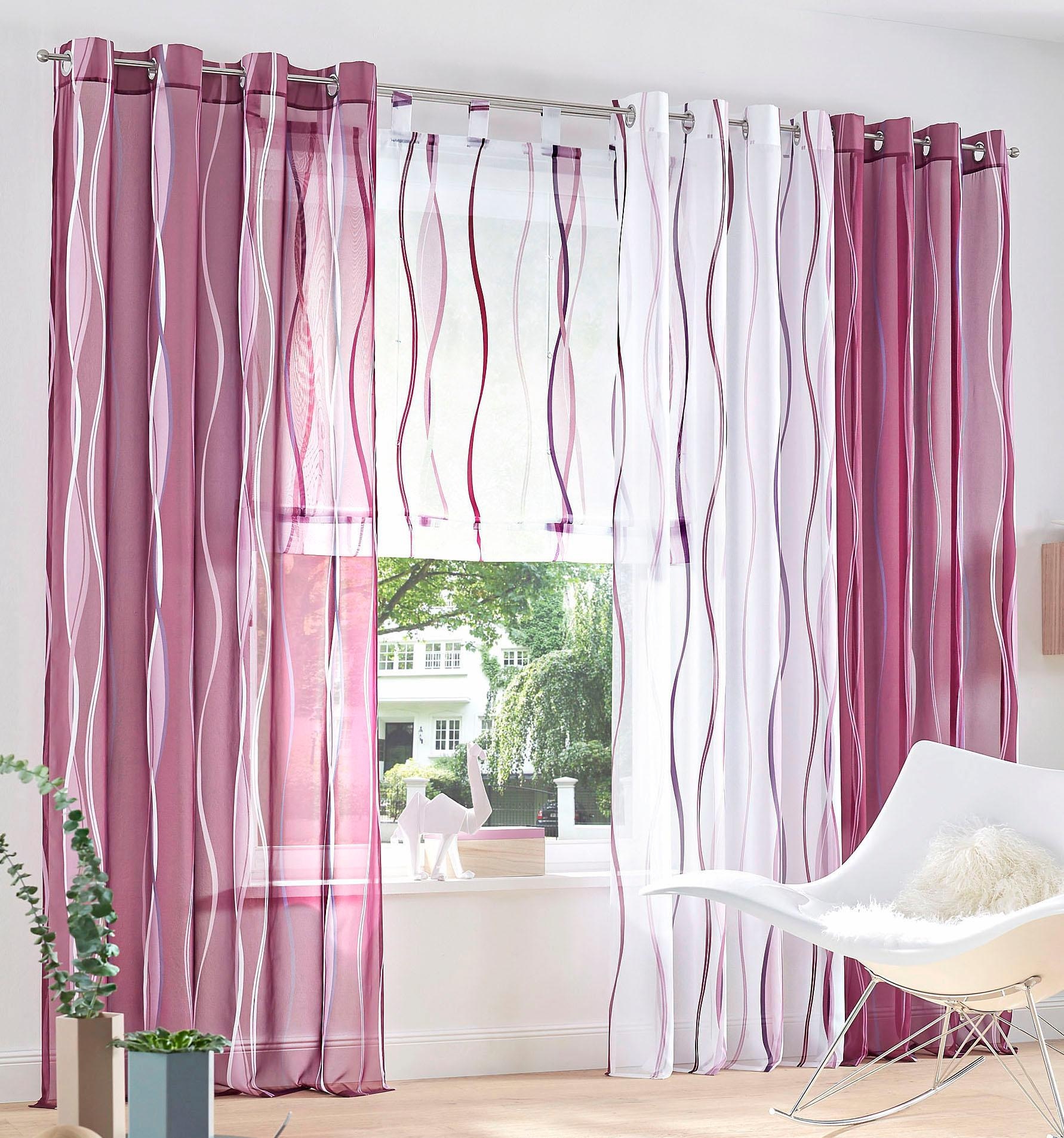 Jelmoli-Versand Polyester, | (2 online Gardine Set, »Dimona«, kaufen St.), my transparent, 2-er Wellen home Voile,