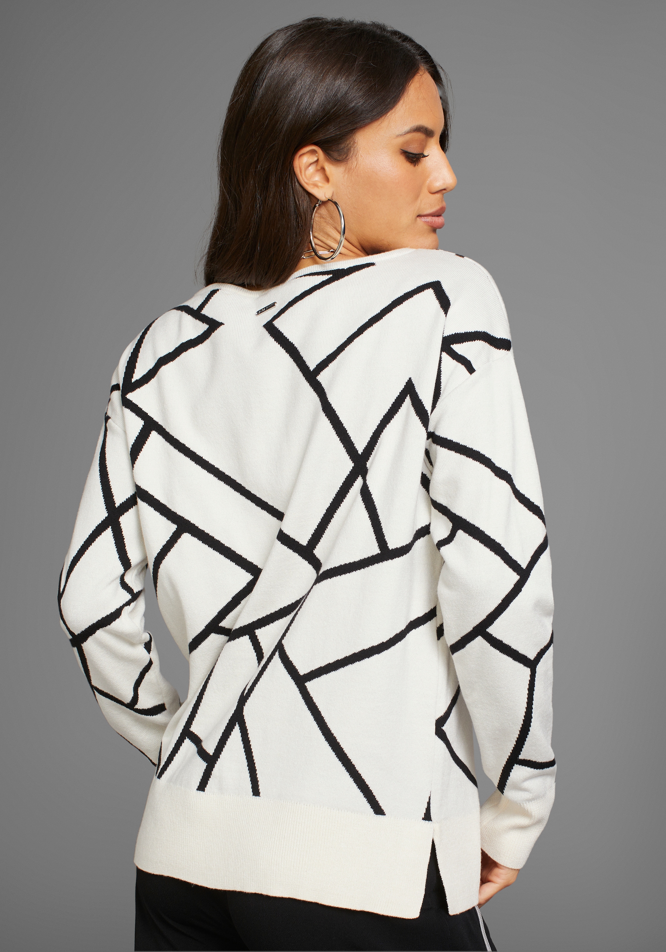 Laura Scott Jacquardpullover, mit Rundhalsausschnitt
