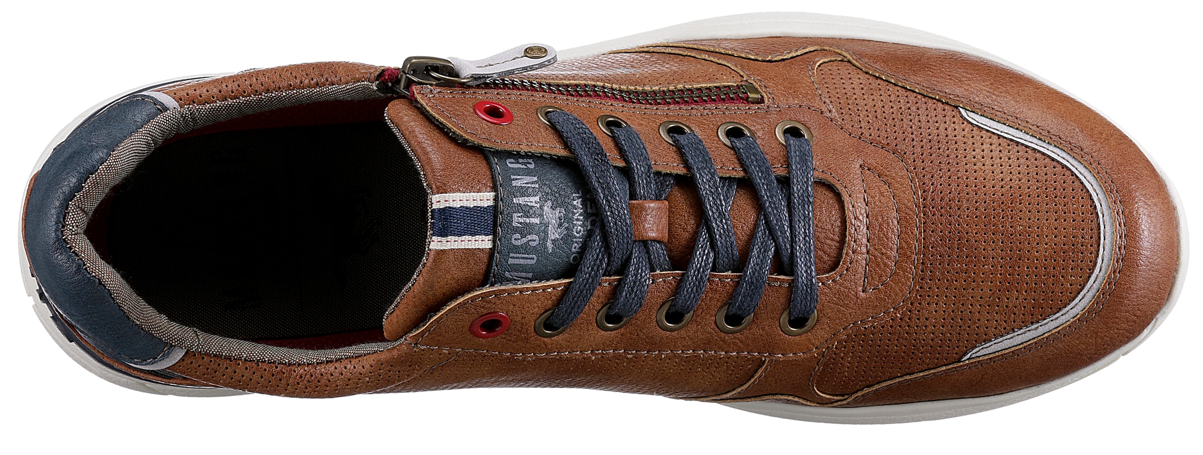 Mustang Shoes Sneaker, mit seitlichem Reissverschluss, Freizeitschuh, Halbschuh, Schnürschuh
