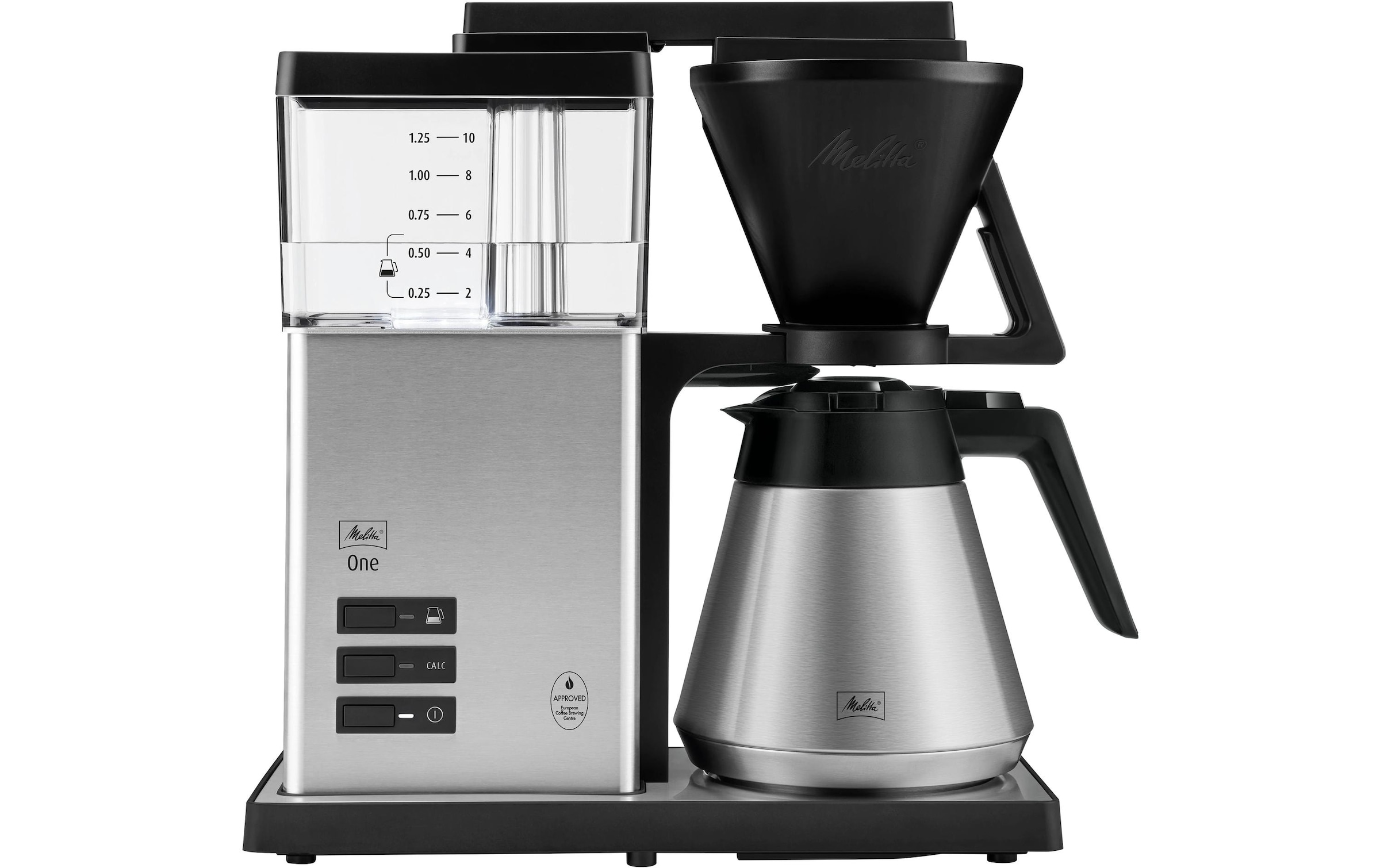 Melitta Filterkaffeemaschine »One Therm Edelstahl/Schwarz« 1×4