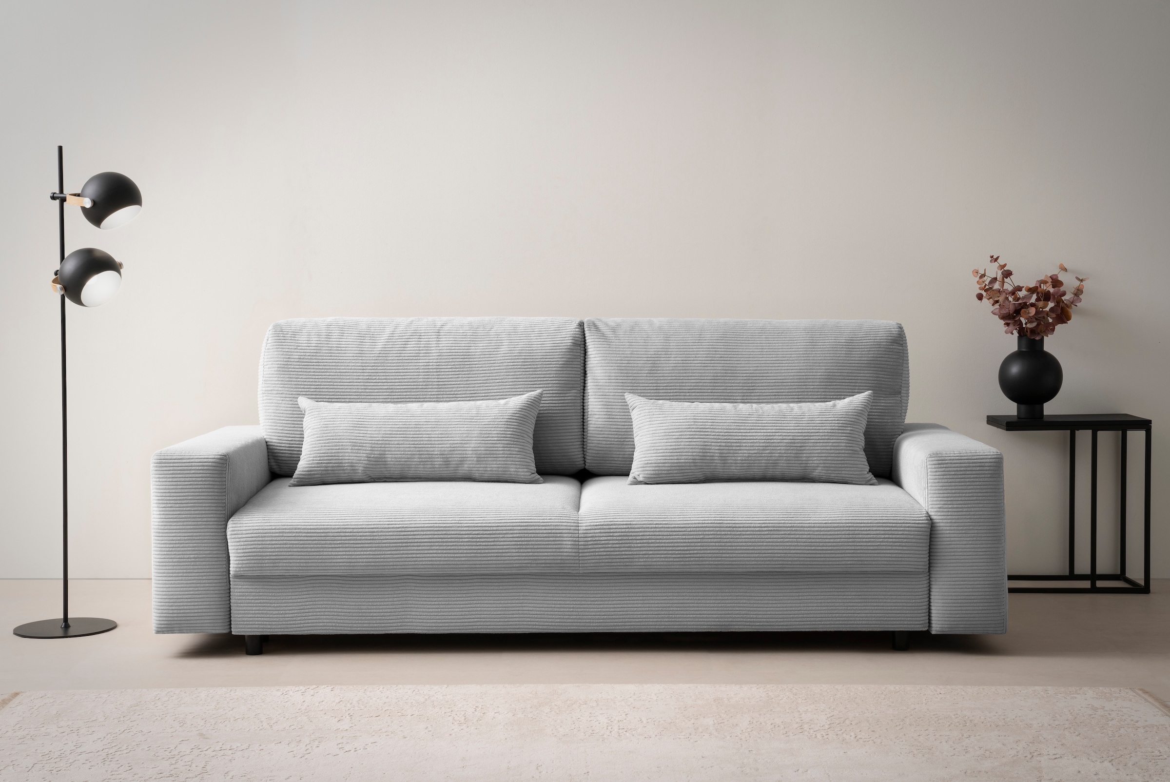 LeGer Home by Lena Gercke Schlafsofa »Imoga, Polster mit Schlaffunktion, 3-Sitzer Sofa, Couch mit Bettkasten«, in modernen Farben und Stoffen, Bettfunktion, Liegefläche: 200x150 cm