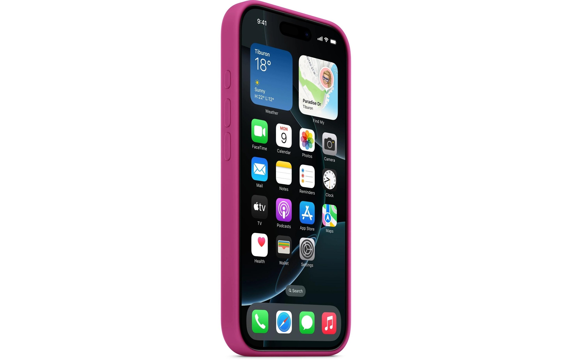 Apple Smartphone Silikon Case mit MagSafe, iPhone 16 Pro, Fuchsia