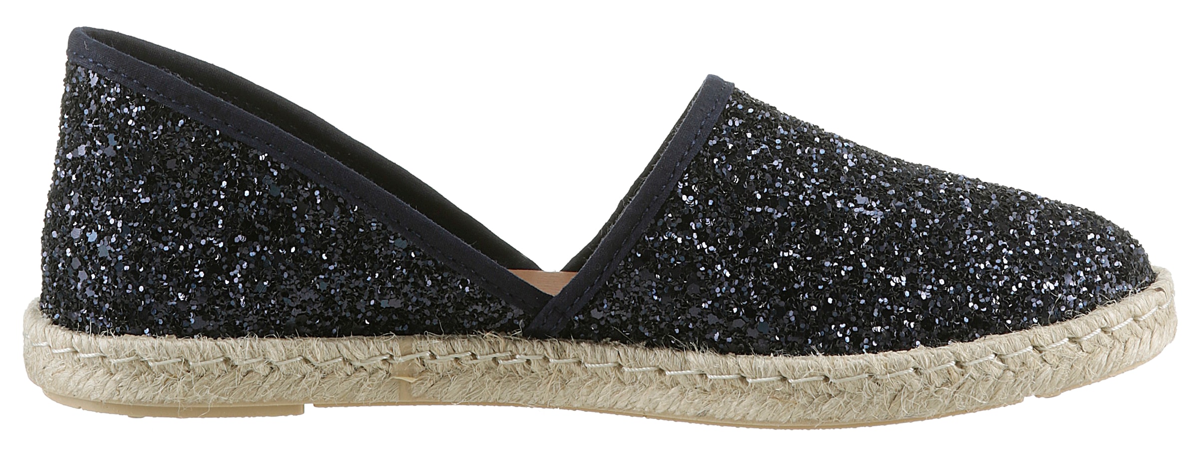 VERBENAS Espadrille »CARMEN GLITTER«, Slipper, Sommerschuh, Strandschuh mit Glitzer