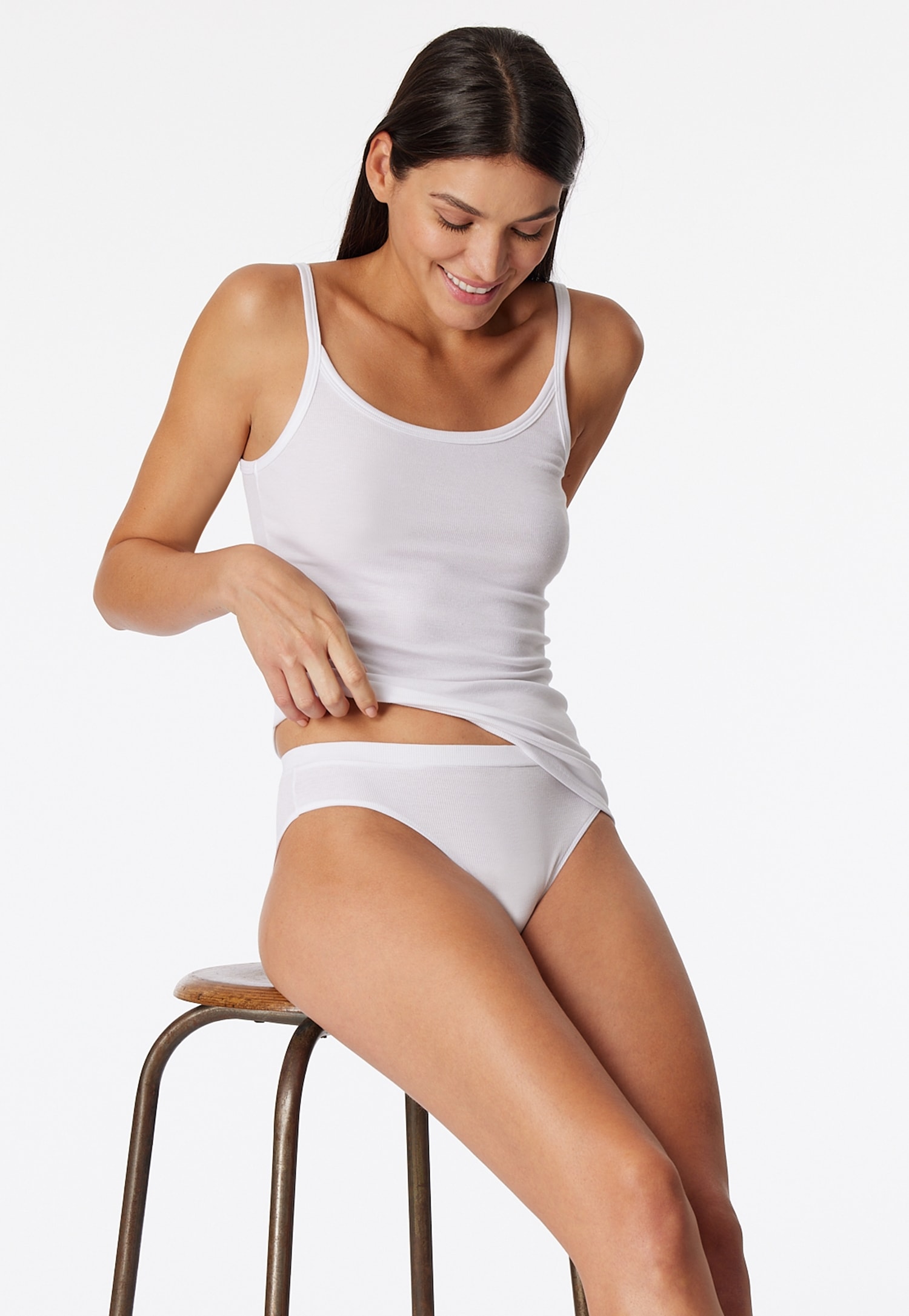 Schiesser Unterhemd »Pure Rib«, tiefer Rundhals-Ausschnitt, elastisch, schmale Träger