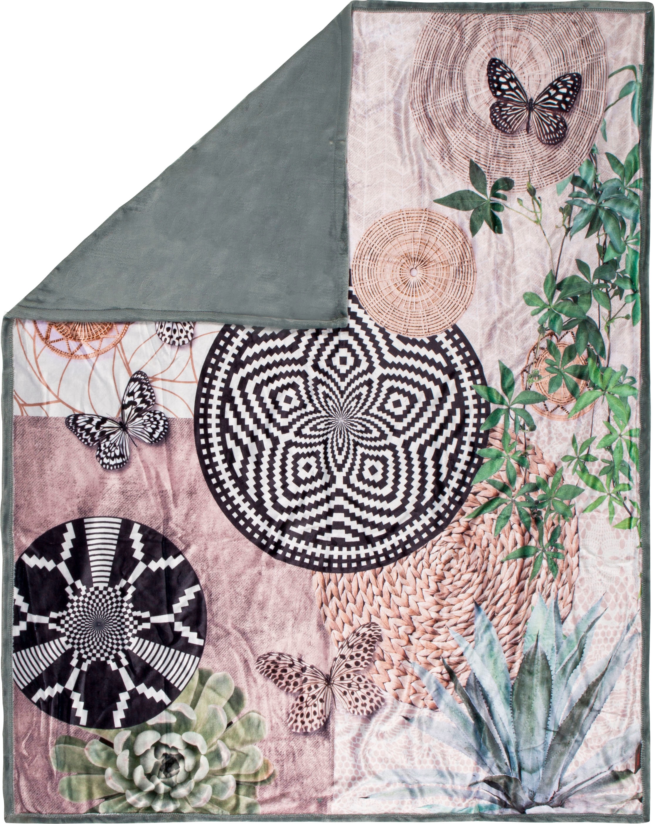 hip Plaid »Skylar«, mit Mandalas und Schmetterlingen, Kuscheldecke kaufen