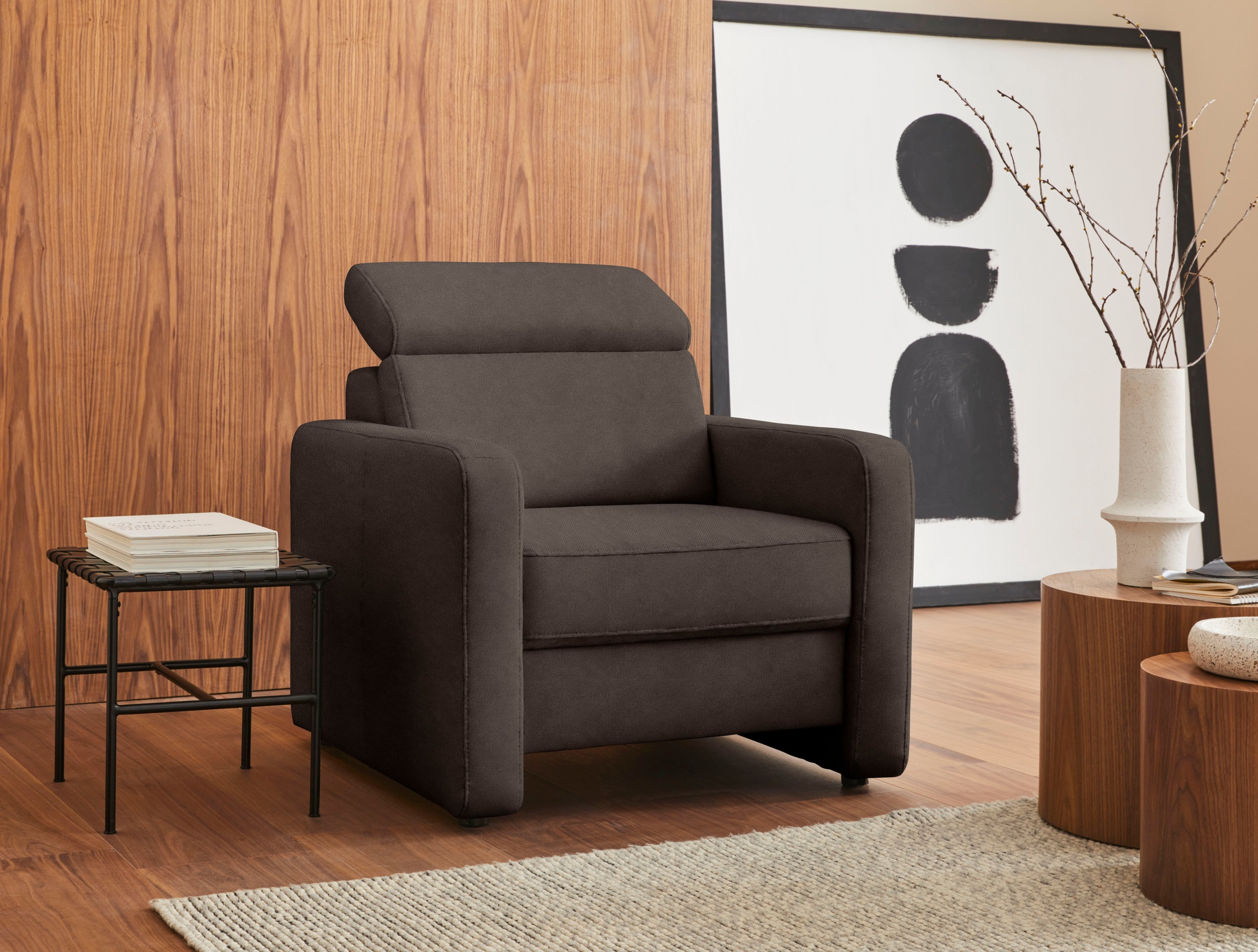 sit&more Sessel »Bologna«, mit Federkern, inklusive Kopfteilverstellung