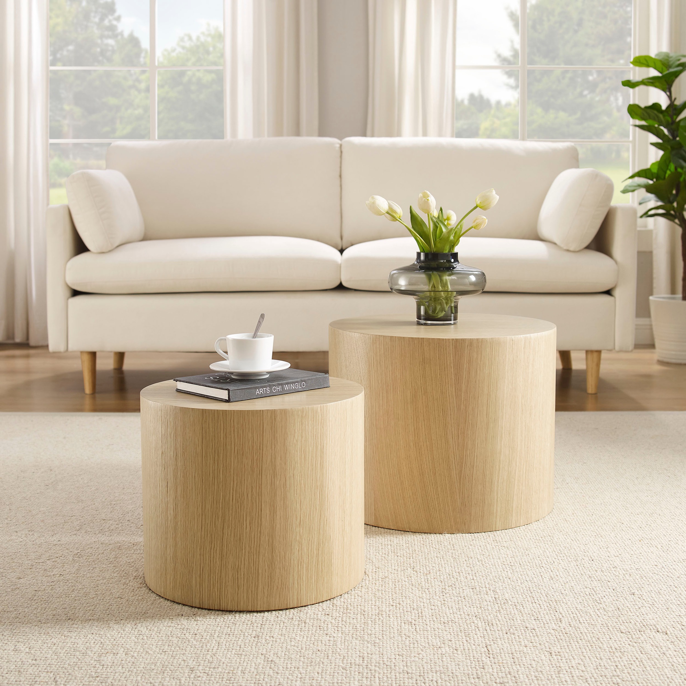 SalesFever Couchtisch "Coffeetable im 2er-Set: Stilvoller Mittelpunkt" 2 Stk. tlg. mit Holzfurnier