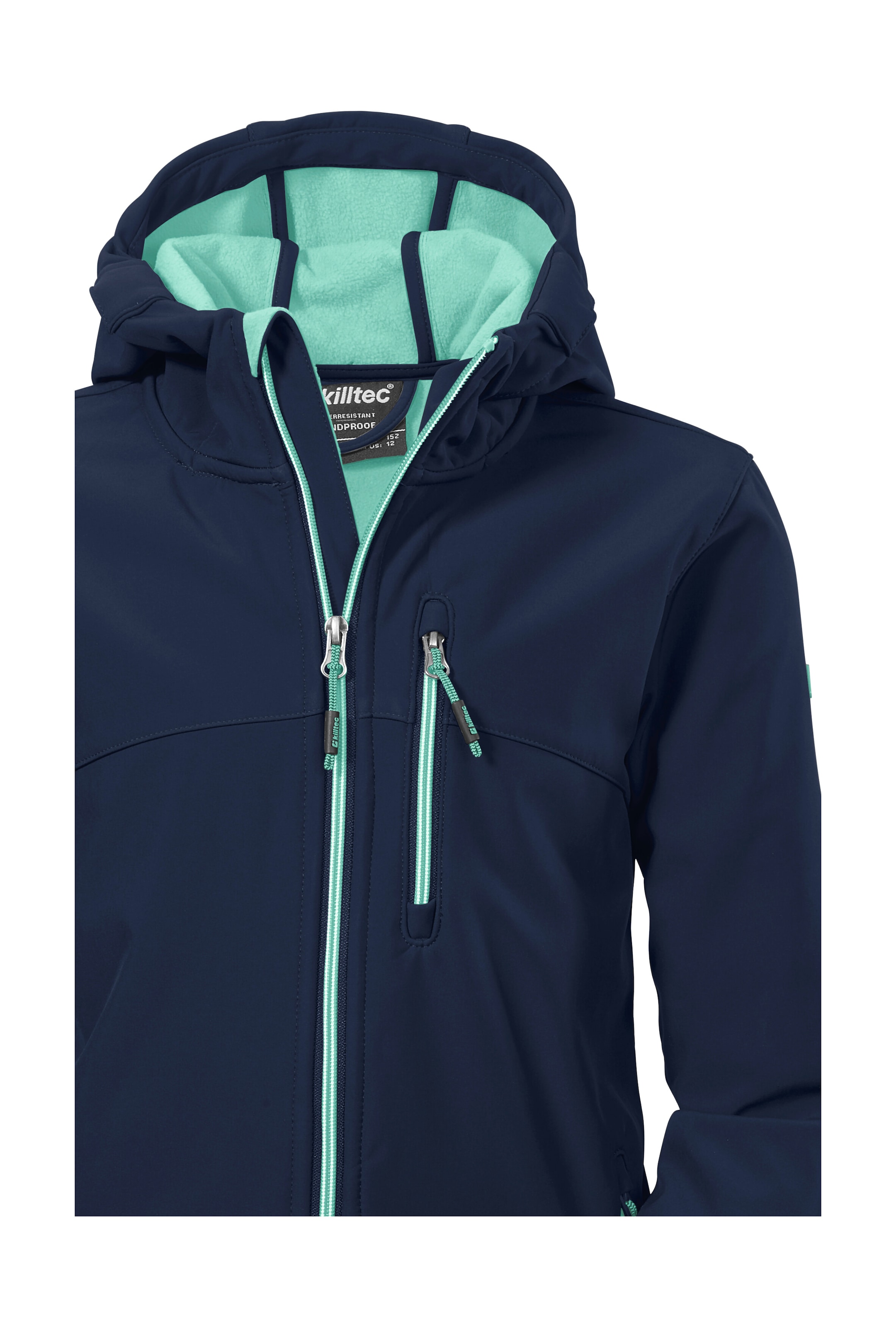Killtec Softshelljacke »Girls Softshelljacke«, Wasserabweisend, verstellbare Kapuze u Ärmel, Fleece-Innenfutter
