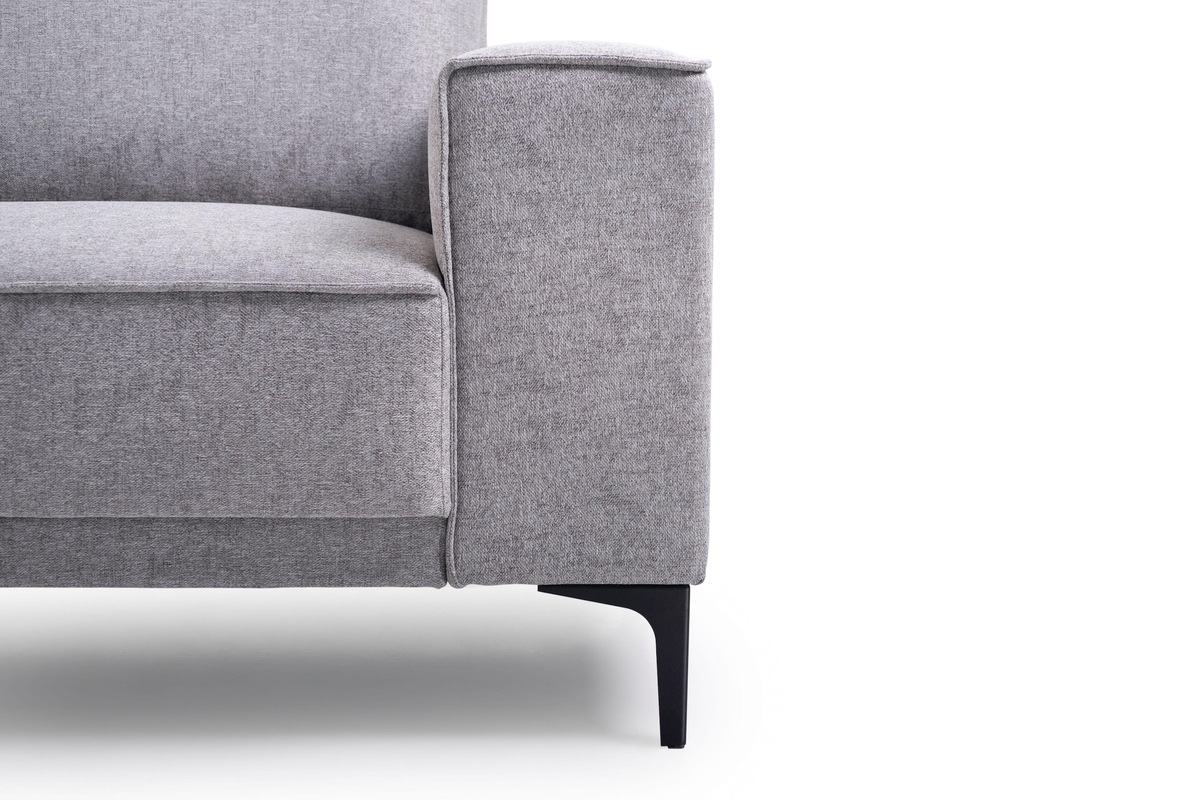 Places of Style Wohnlandschaft »XXL Sofa Oland, Struktur, Flachgewebe, Luxus-Microfaser, Boucle«, U-Form, 342 cm, Wellenunterfederung, Skandi-Design, Metallfüsse