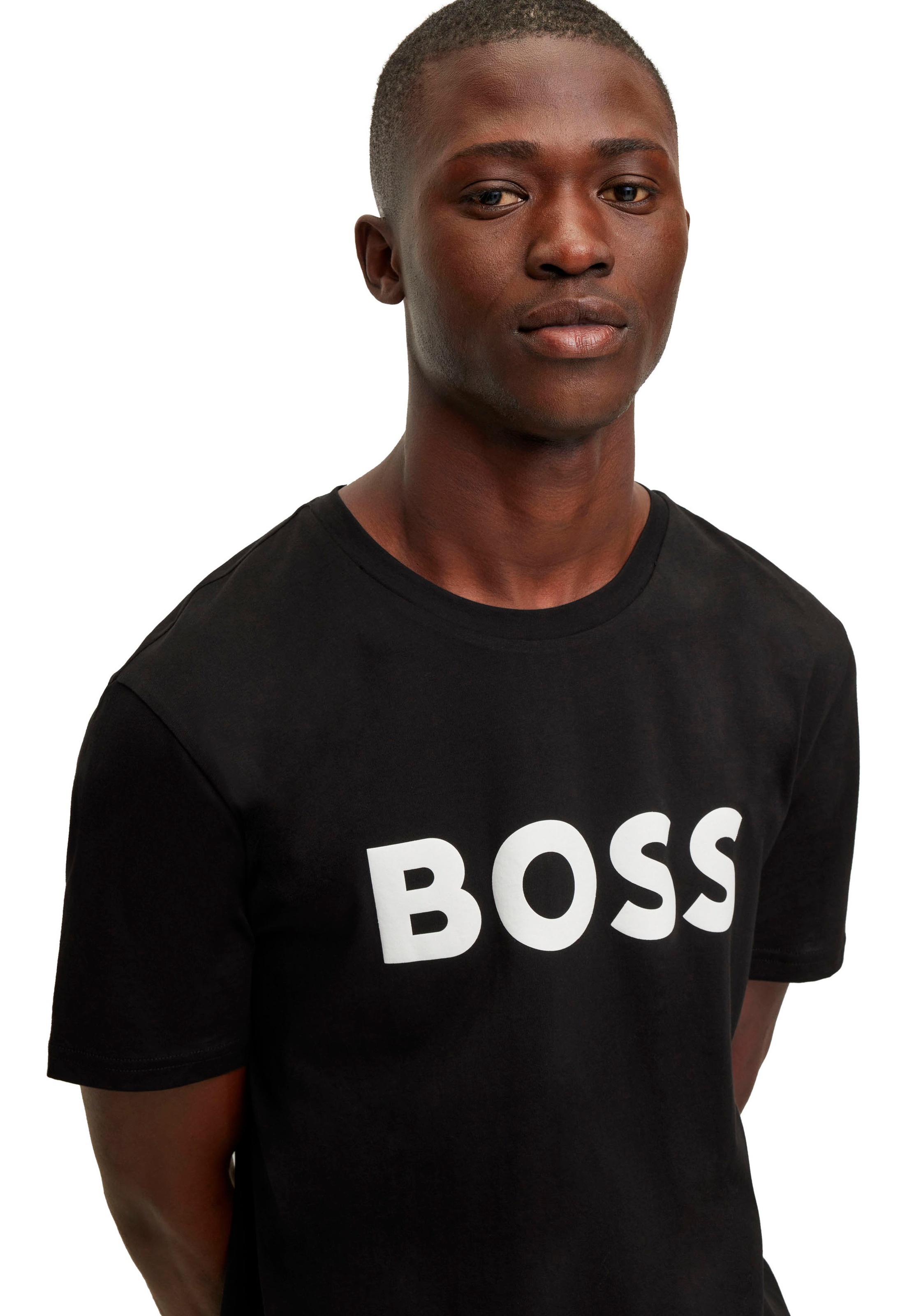 BOSS ORANGE T-Shirt »Thinking« 1 Stk. Rundhalsausschnitt, Regular Fit, grosser Logodruck