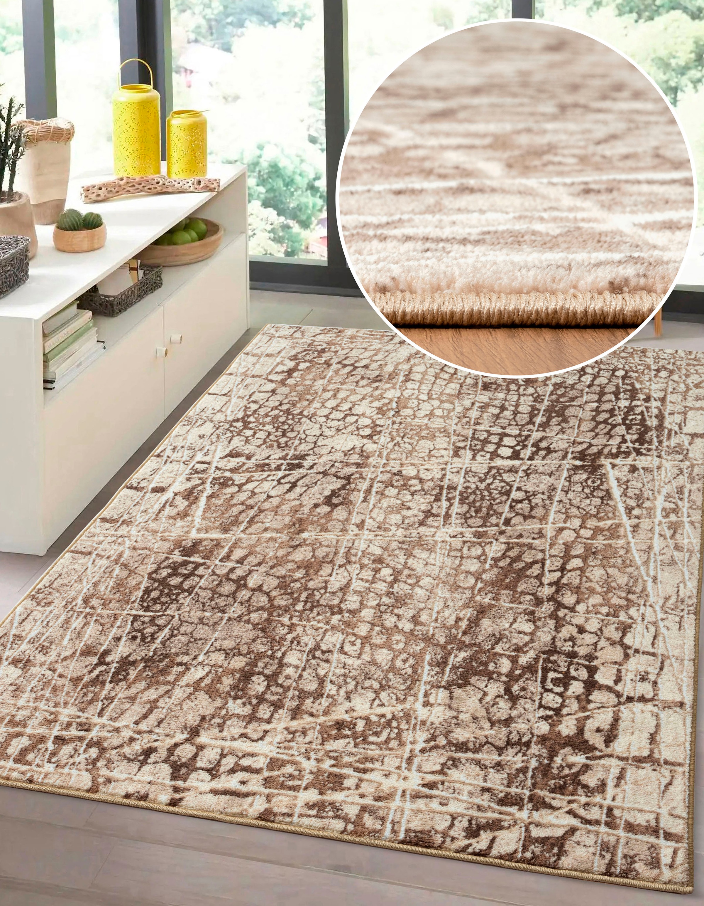 merinos Teppich »Elis Plus 6500«, rechteckig, 12 mm Höhe, strapazierfähiges Flachgewebe, Wohnzimmer, Flur, Diele