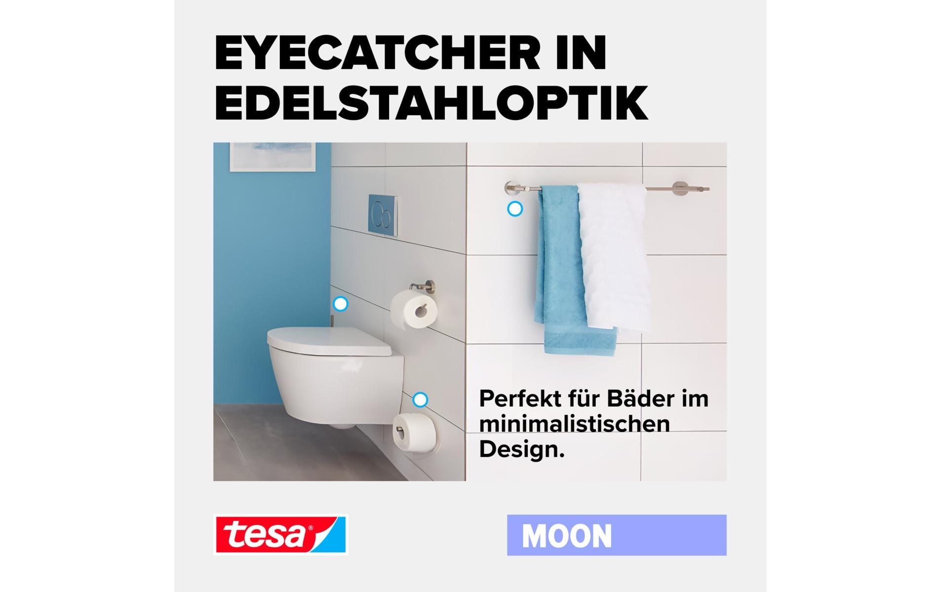 tesa WC-Garnitur »Moon«, aus Metall-Glas