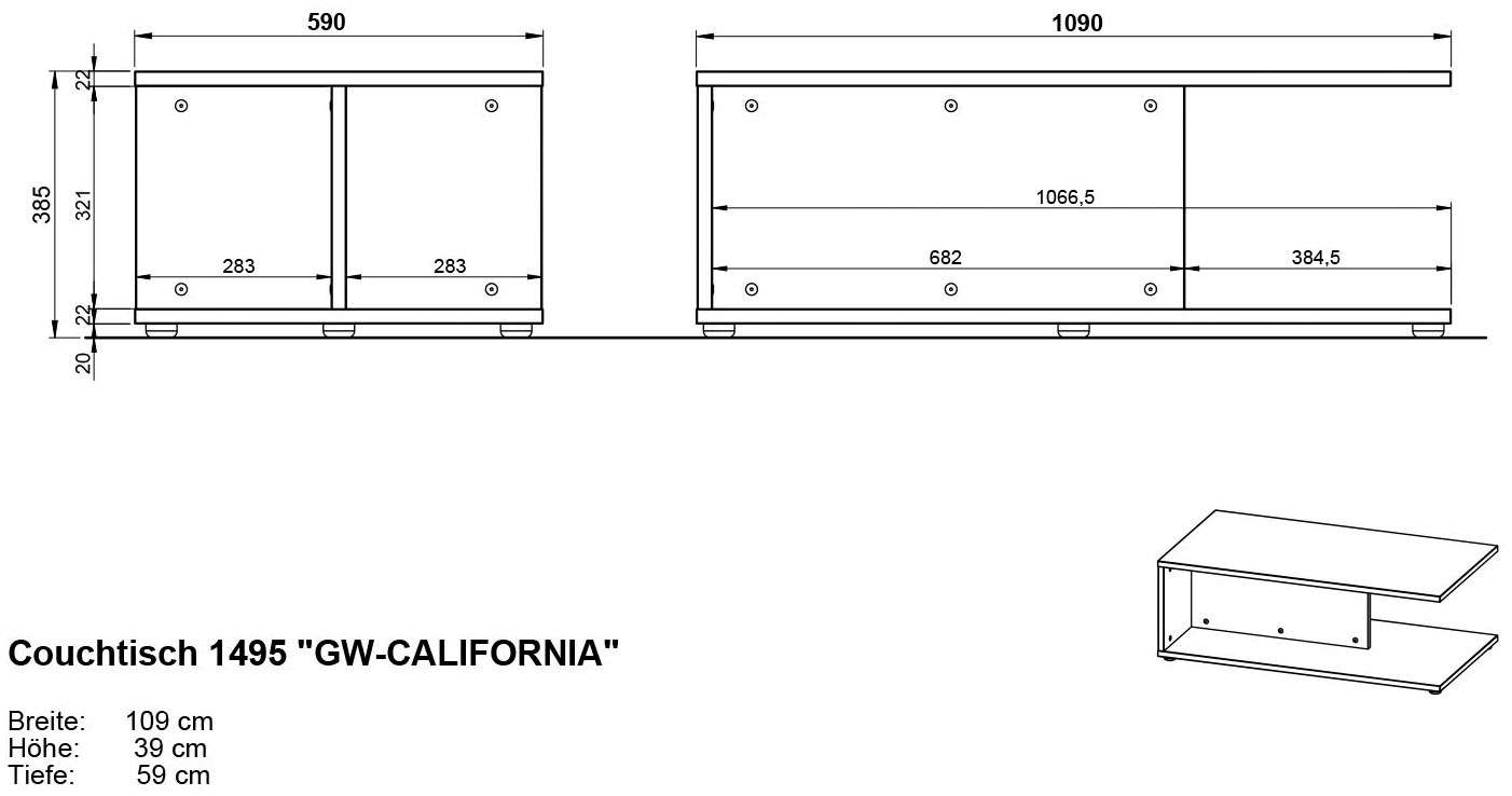 »California«, mit Wohnzimmer-Set filigraner GERMANIA Deckplatte acheter 5-tlg.,