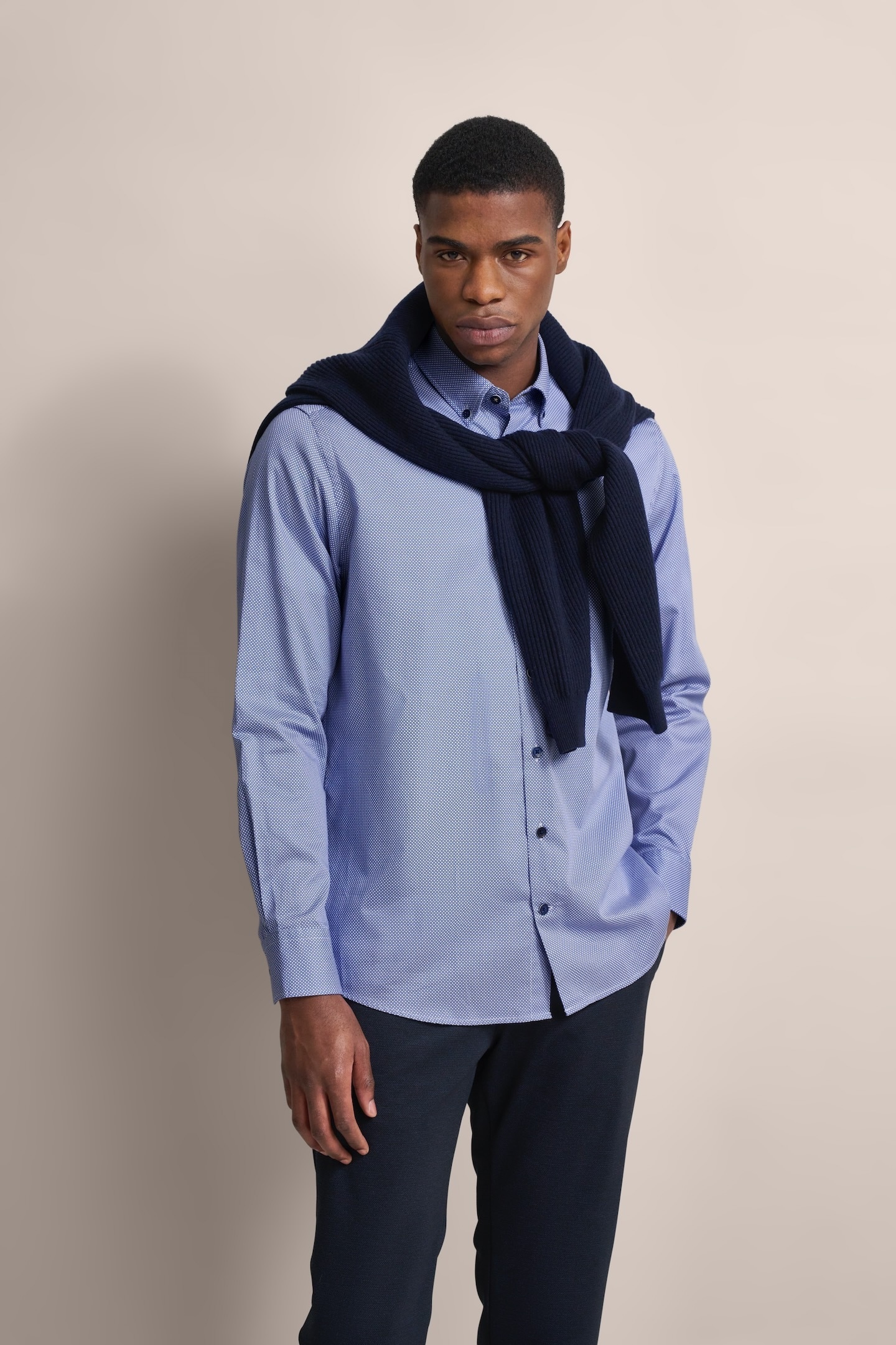 bugatti Langarmhemd, aus feinem Satin