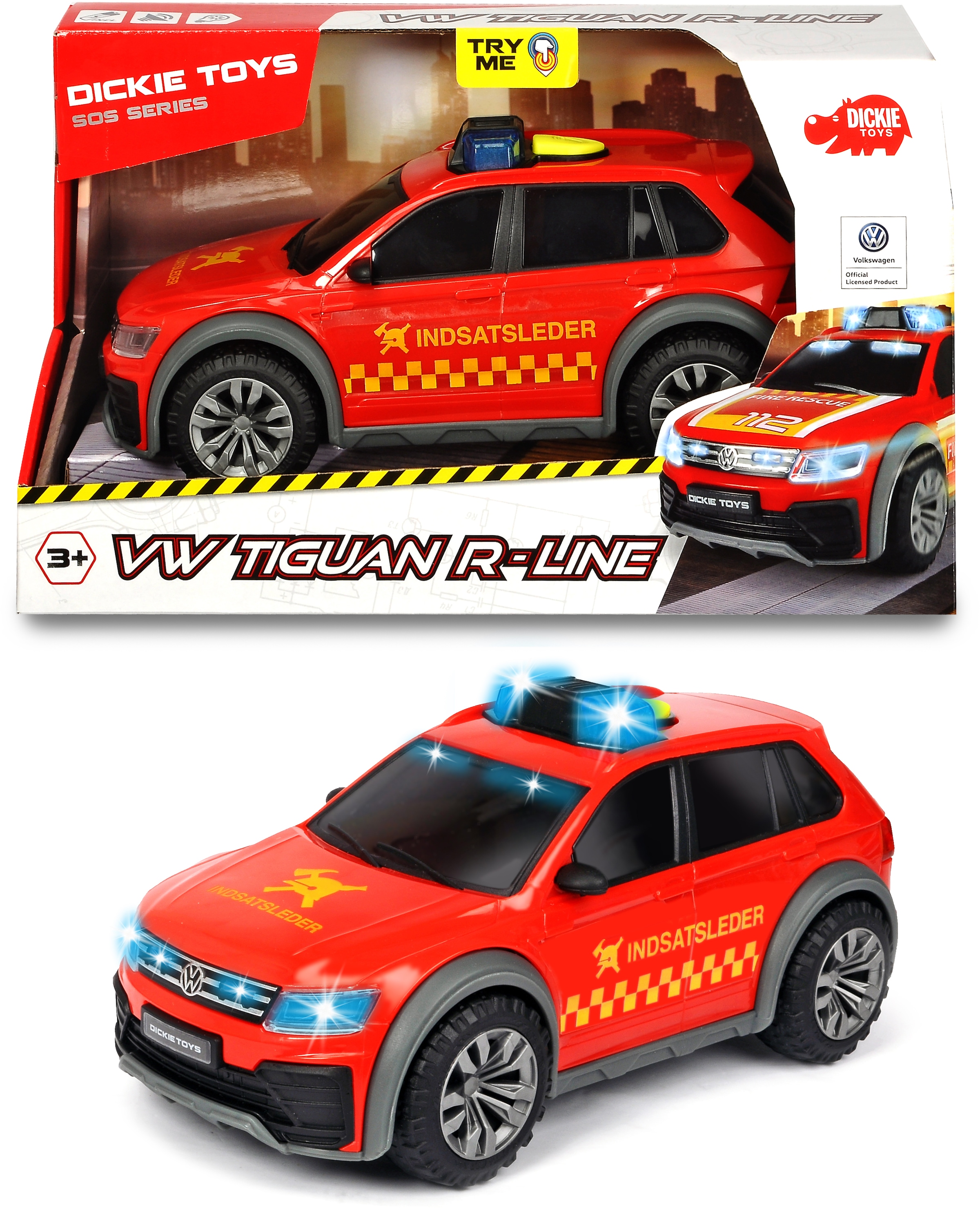 Dickie Toys Spielzeug-Auto »VW Tiguan R-Line Fire Car«, mit Licht und Sound