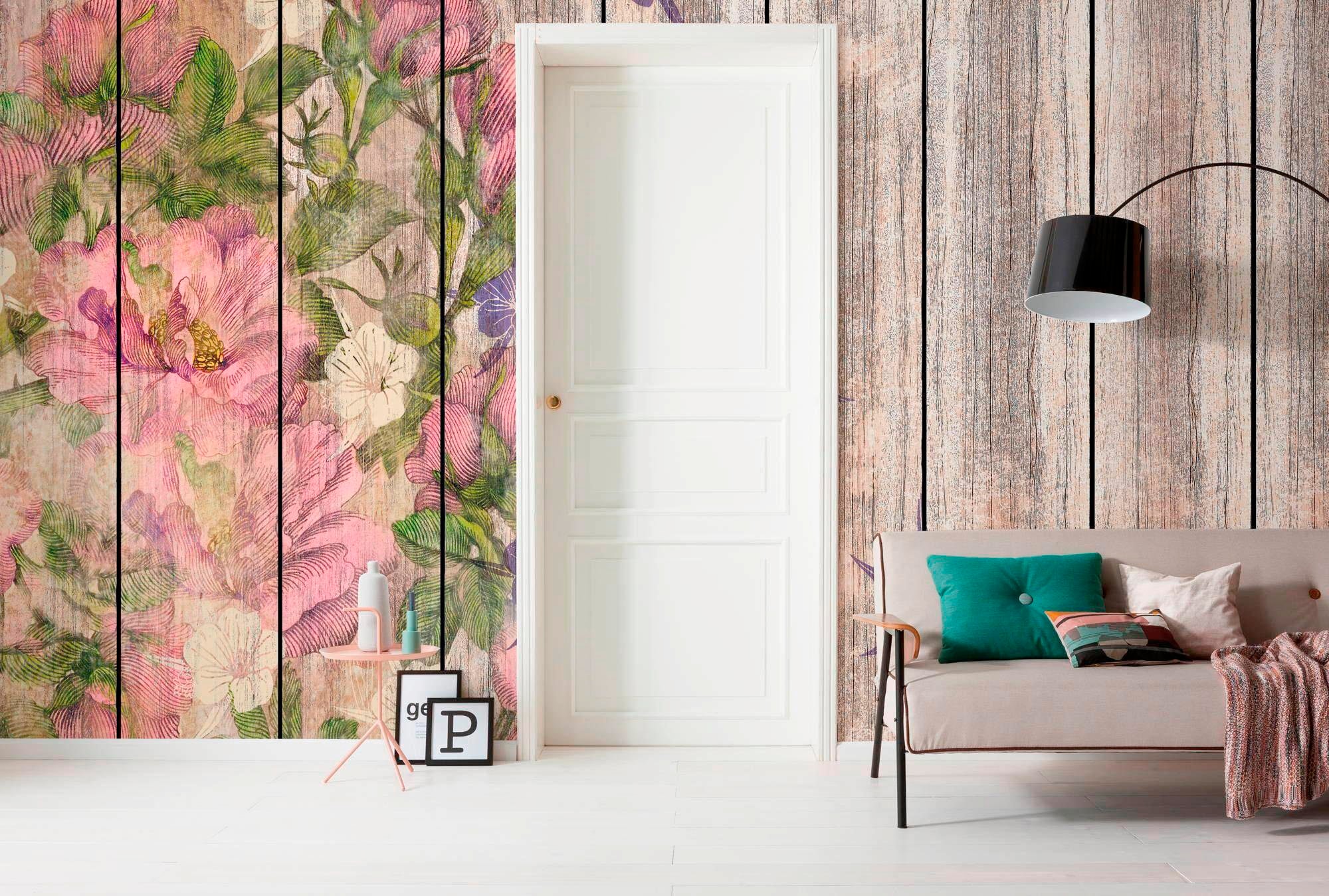 Komar Vliestapete »Vintage Rose«, (Breite x Höhe), Vliestapete, 100 cm Bahnbreite