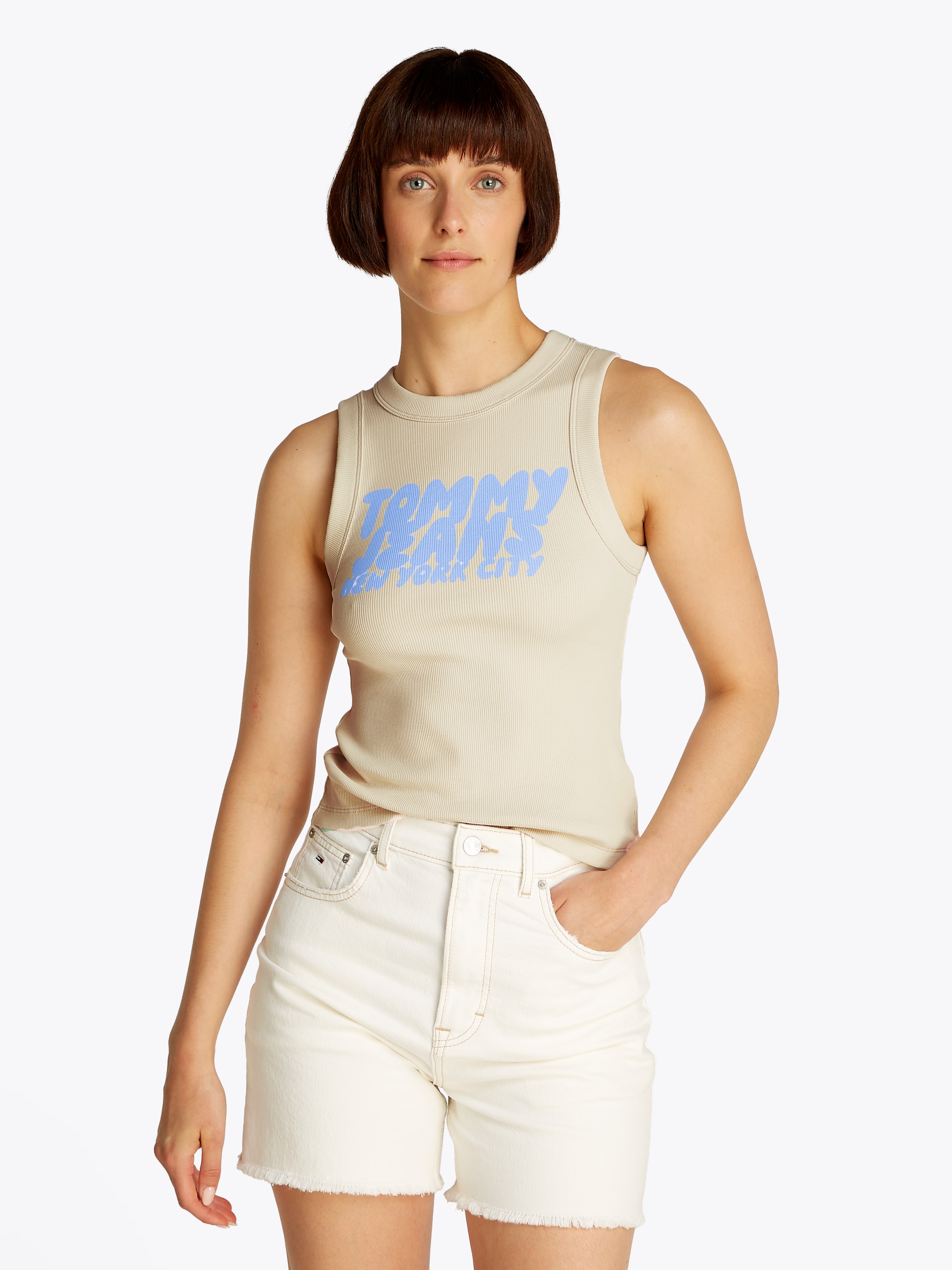 Tommy Jeans Tanktop »TJW SLIM SH TJ BUBBLE TANK«, mit Logodruck