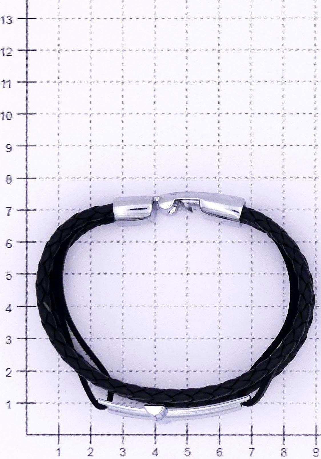 Firetti Armband "Kreuz, mehrreihig, teilweise geflochten"