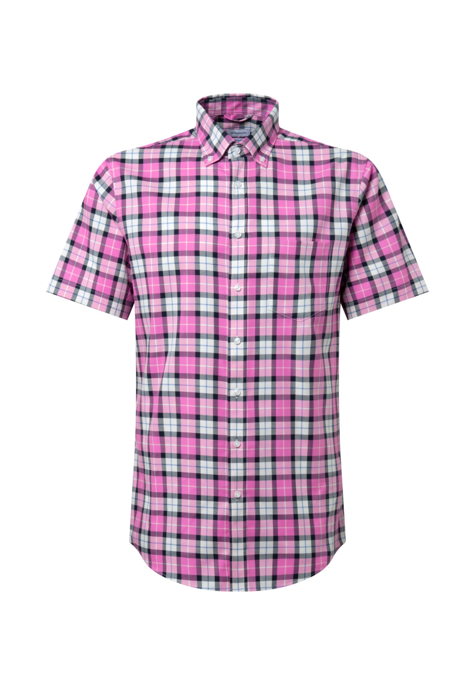 seidensticker Businesshemd »Regular«, Regular Kurzarm Button-Down-Kragen Karo