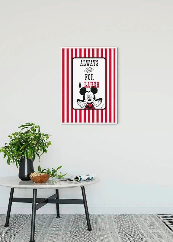 Komar Bild »Mickey Mouse Laugh«, Disney, (1 St.), Wandbild zur Dekoration im Kinderzimmer - ohne Rahmen