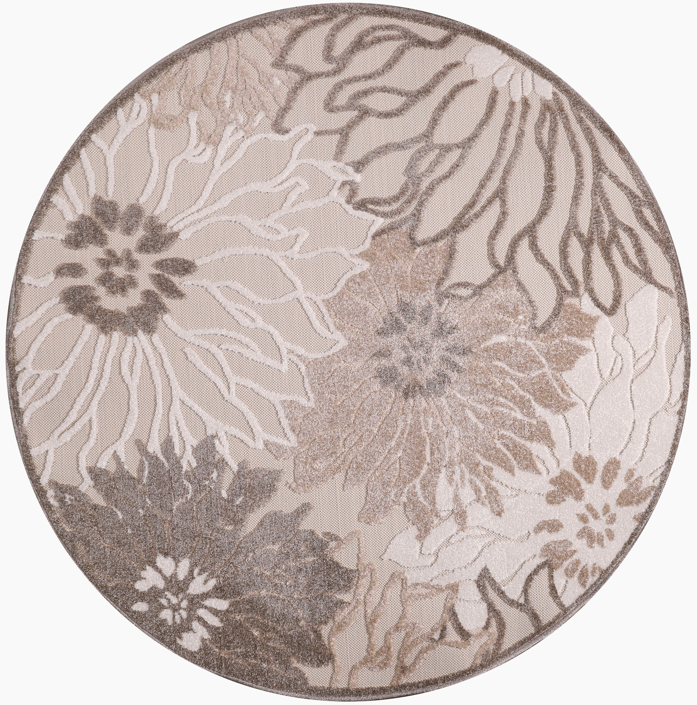 Sanat Teppich »Floral 2 Outdoor«, rund, 6 mm Höhe, In- und Outdoor geeignet, florales Design, Balkon, Terasse