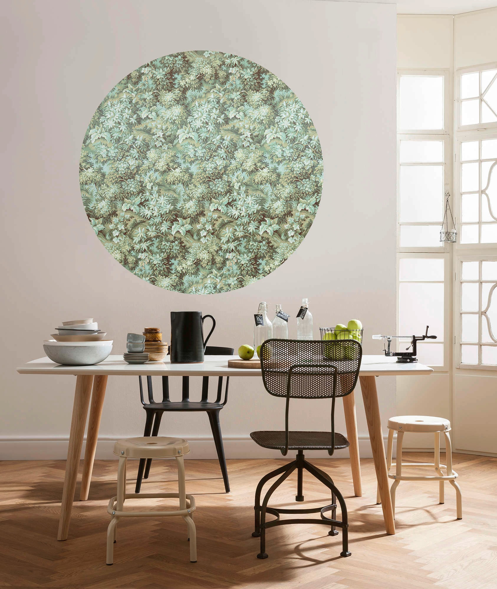 Komar Vliestapete »Vlies selbstklebend - Greenery - Grösse 125 x 125 cm«, bedruckt, Wohnzimmer, Schlafzimmer