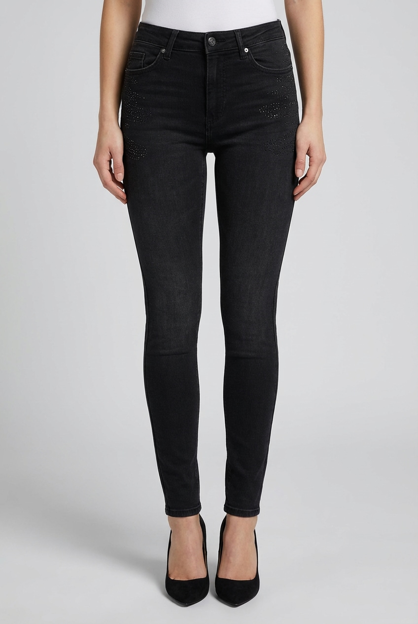 ONLY Skinny-fit-Jeans "ONLBLUSH RHINESTONE HW SKINNY DNM TAI"