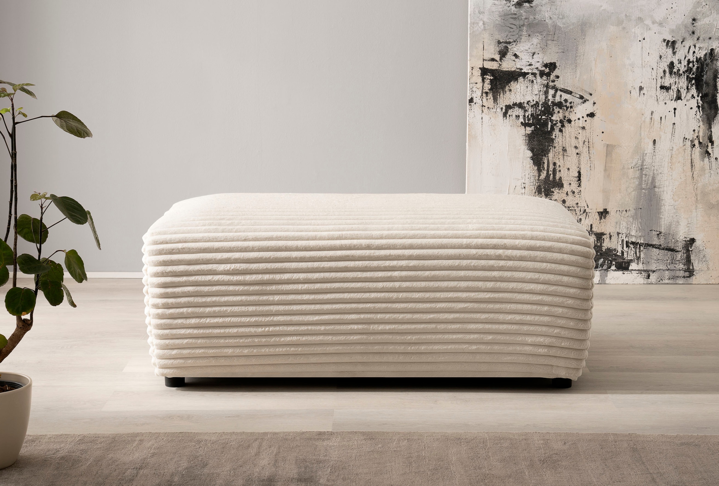 andas Hocker »BAKELS, Polsterhocker in Cord oder Boucle-Stoff«, zur Serie BAKELS, Hocker stellbar zum Schlafsofa (Krokodilverbinder)