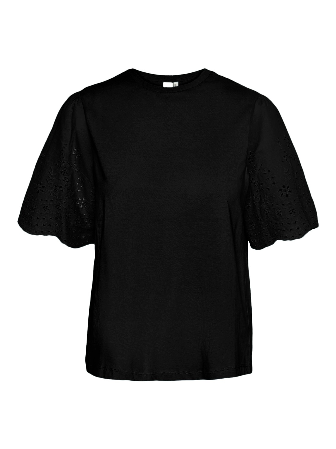 Y.A.S Kurzarmshirt »YASLEX SS TOP W. EMB SLEEVES S. NOOS«, mit Lochstickerei