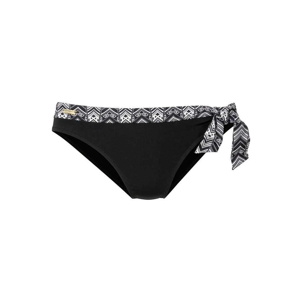 LASCANA Bügel-Bandeau-Bikini, mit grafischem schwarz-weiss Design