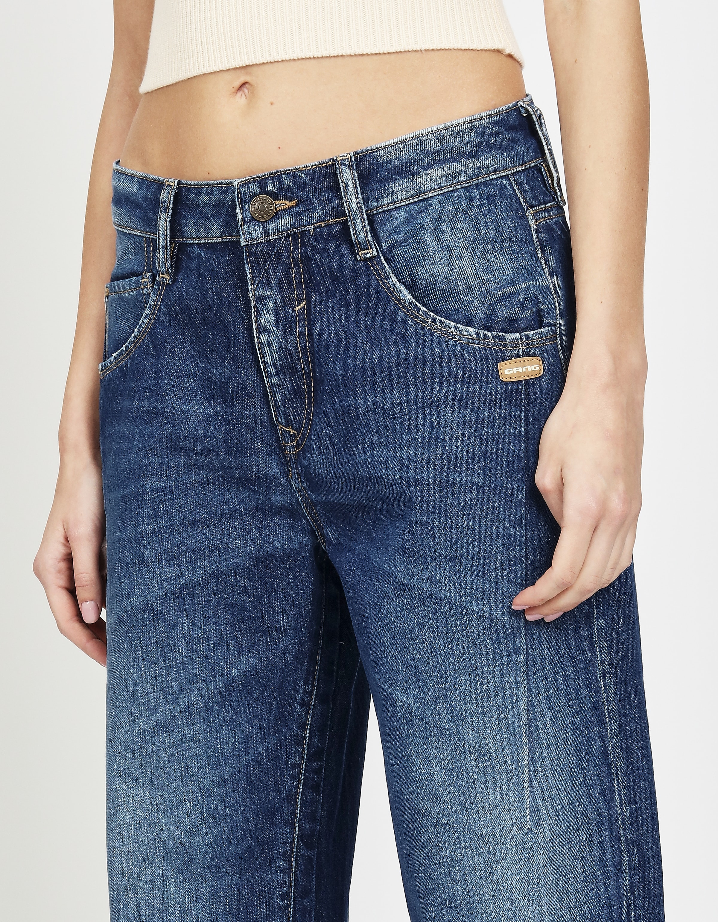 GANG Loose-fit-Jeans »94CLAIRE«, mit Bindegürtel und Naht am Oberschenkel, Baggy Fit