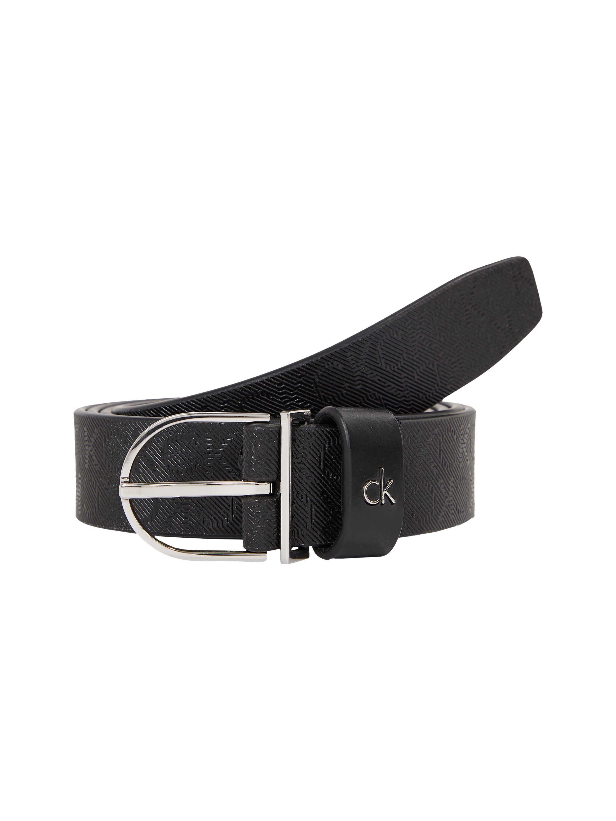 Calvin Klein Ledergürtel »CK METAL ROUND BUCKLE 2.5_MONO« mit Logoschriftzug