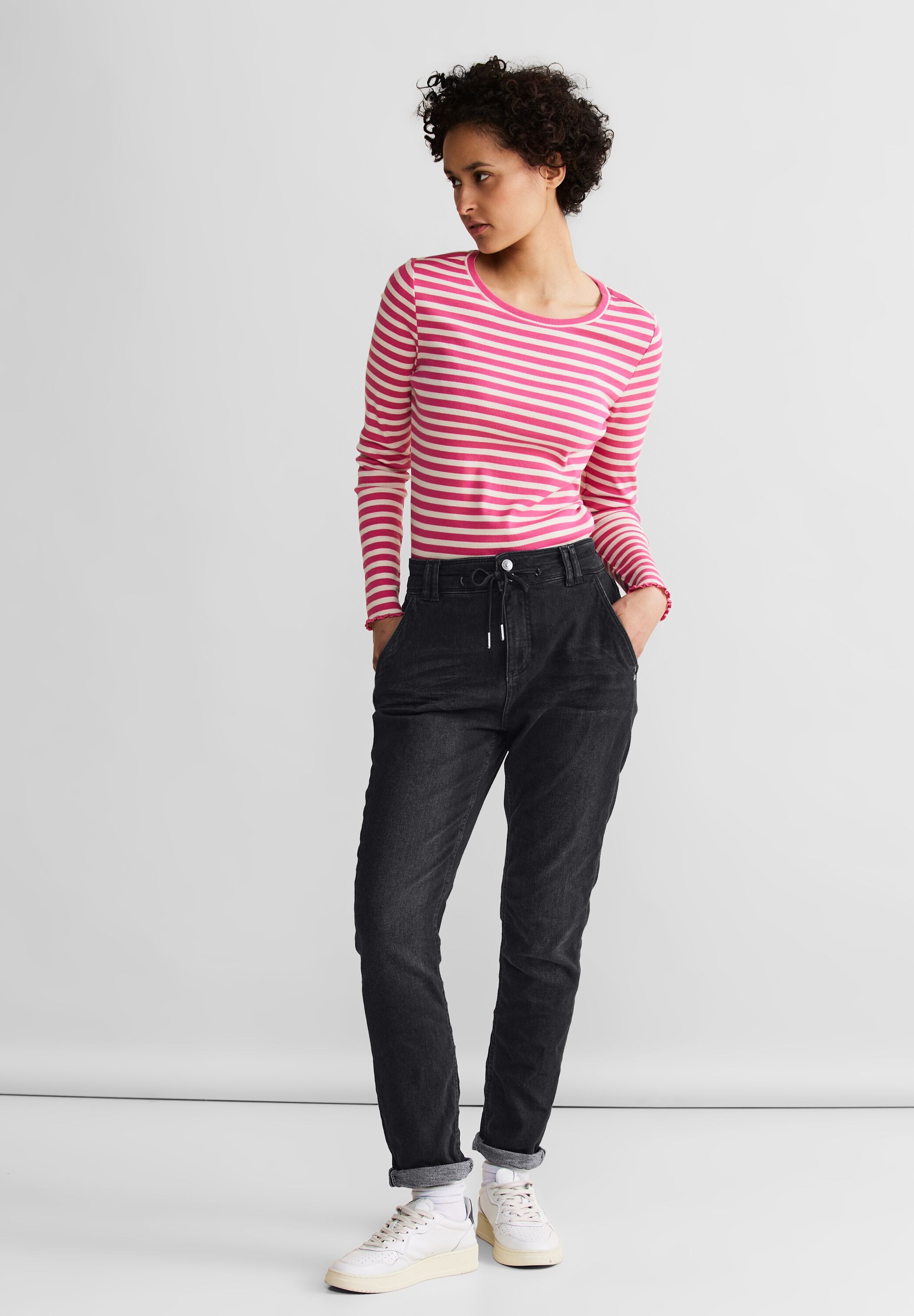 STREET ONE Loose-fit-Jeans »Bonny«, mit Kordel